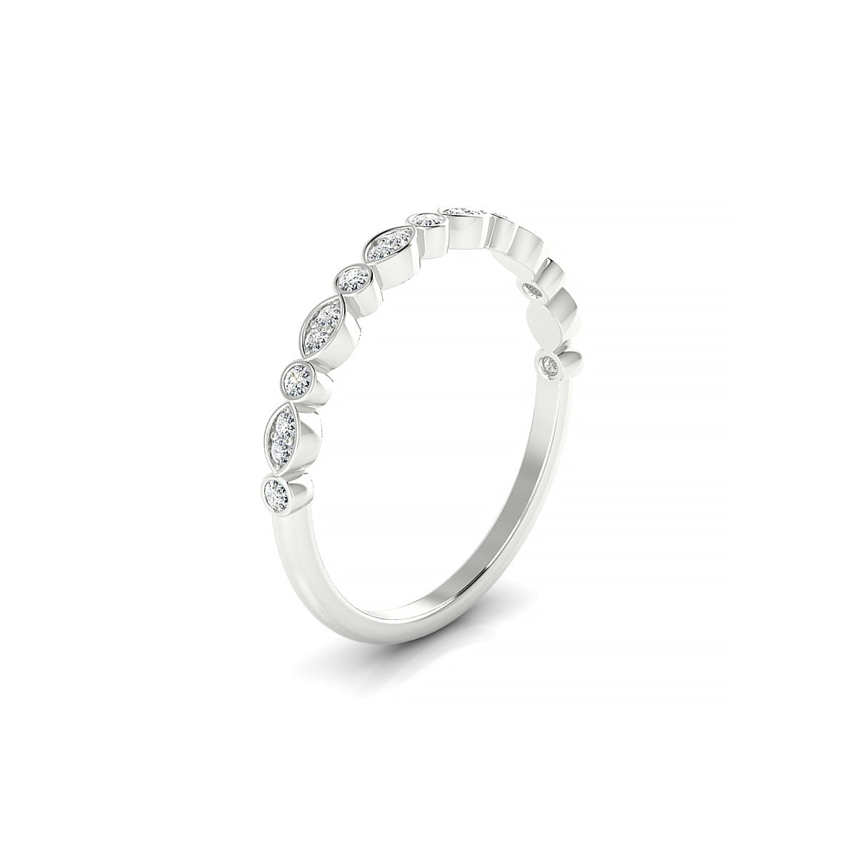 Serenity | 18k White Gold 1.5 mm Round Diamond Ring