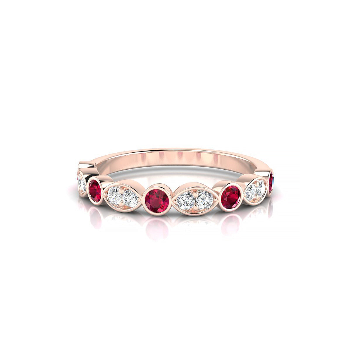 Serenity | 18k Rose Gold 2.5 mm Round Ruby Ring