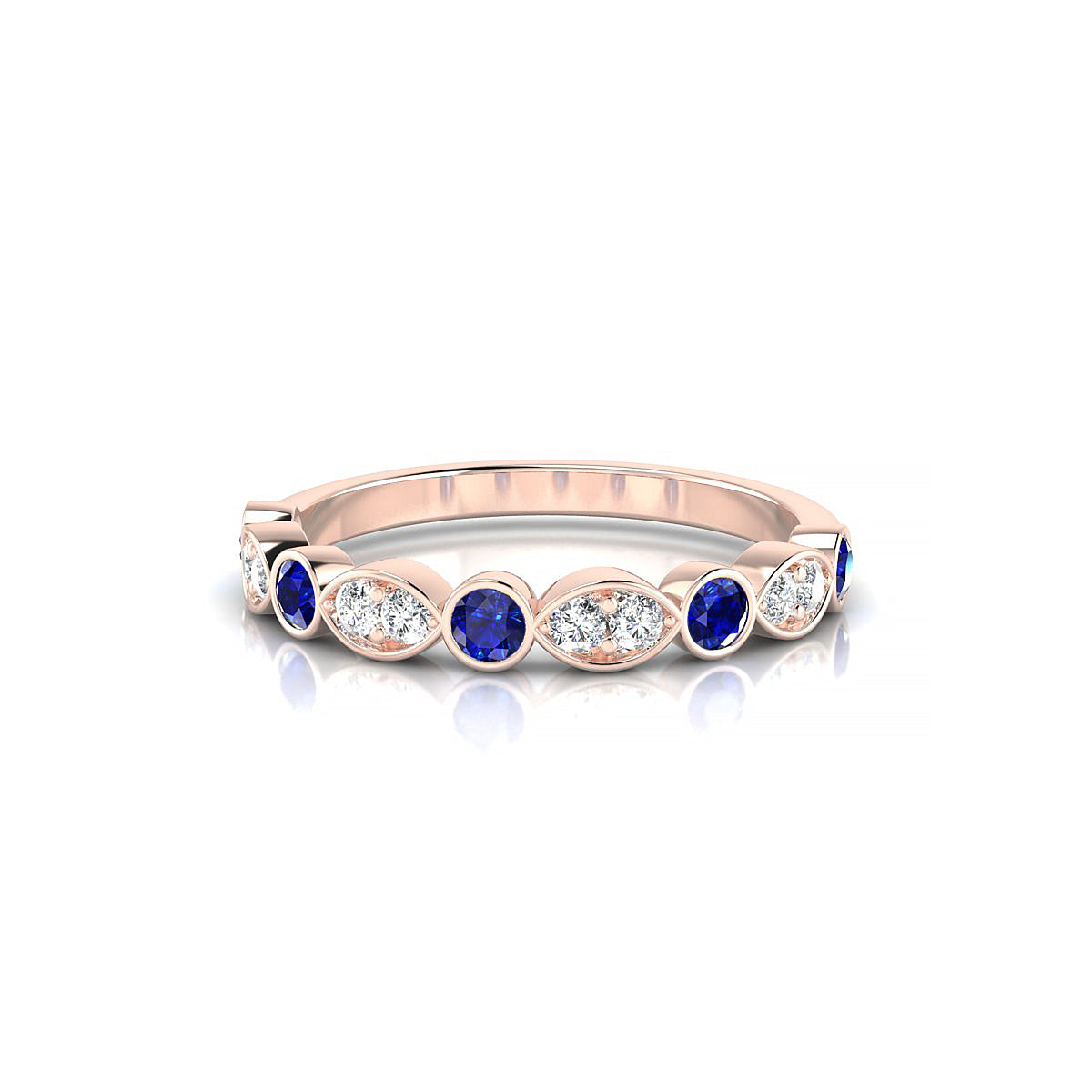 Serenity | 18k Rose Gold 2.5 mm Round Sapphire Ring