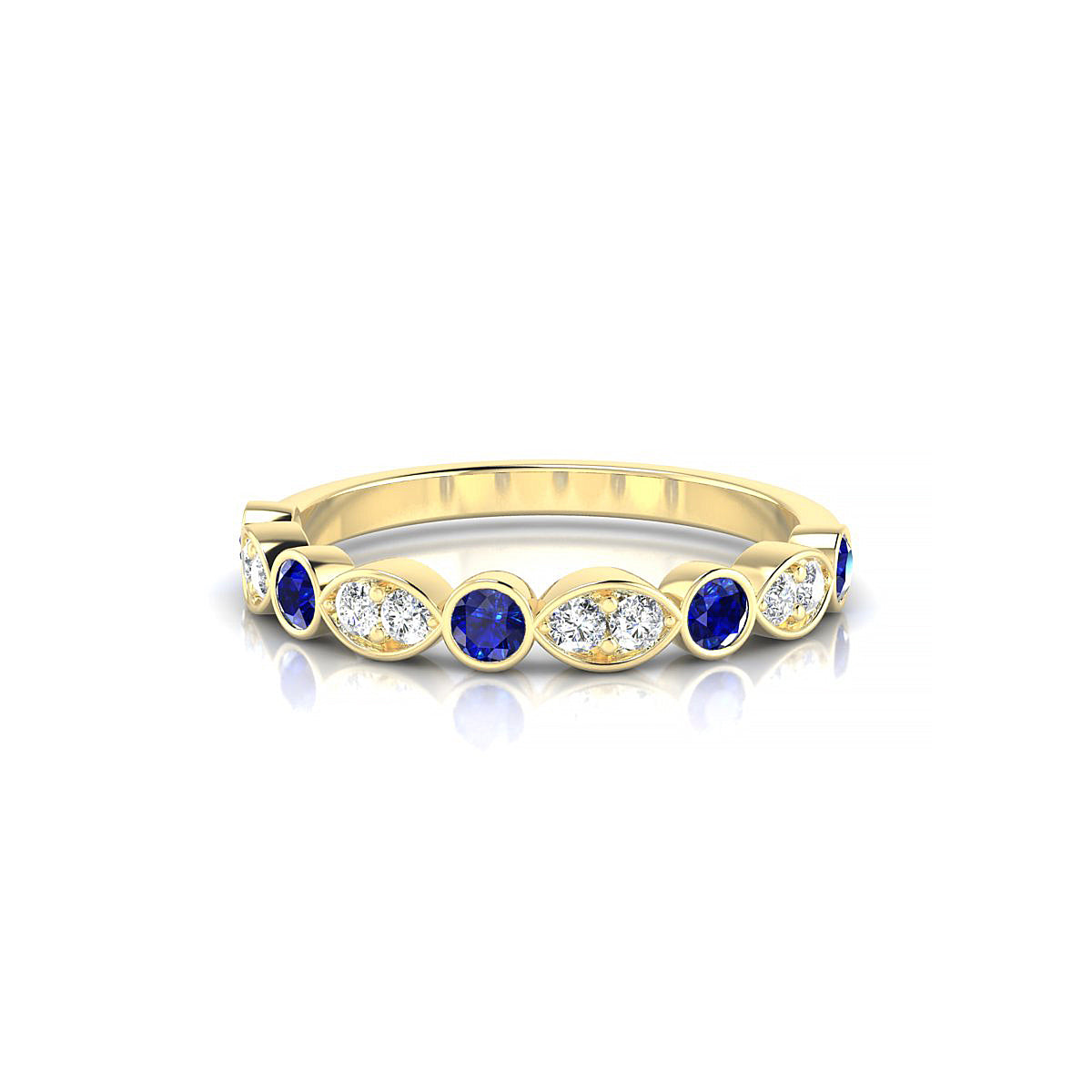 Serenity | 18k Yellow Gold 2.5 mm Round Sapphire Ring
