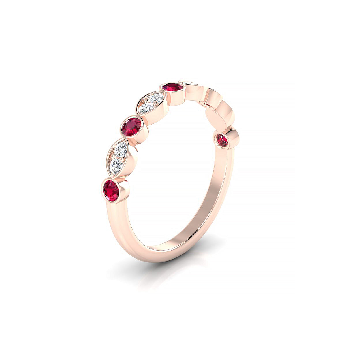 Serenity | 18k Rose Gold 2.5 mm Round Ruby Ring