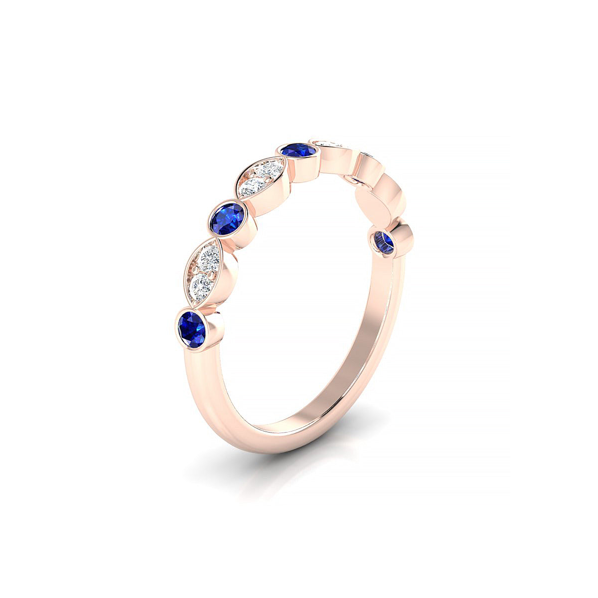 Serenity | 18k Rose Gold 2.5 mm Round Sapphire Ring