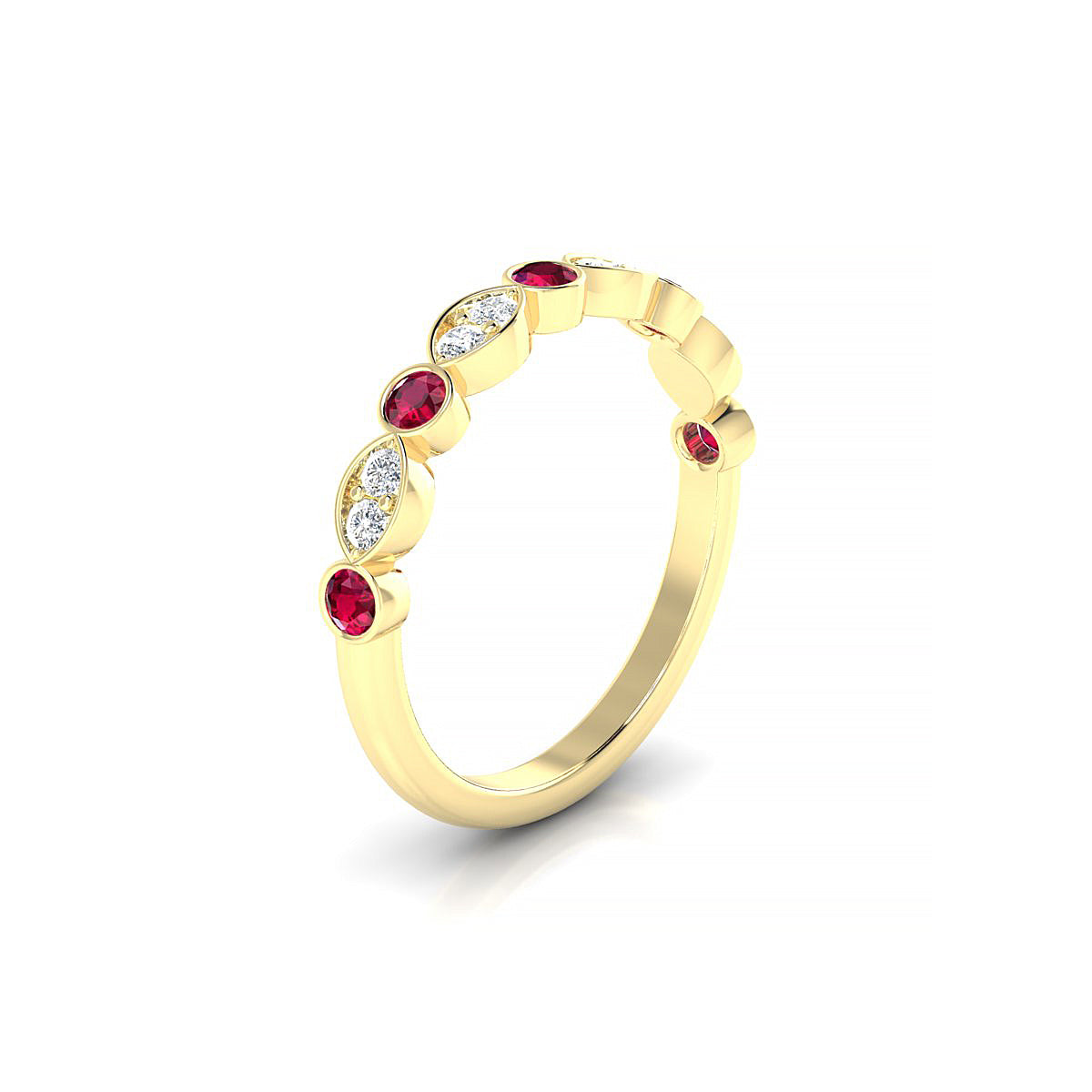 Serenity | 18k Yellow Gold 2.5 mm Round Ruby Ring