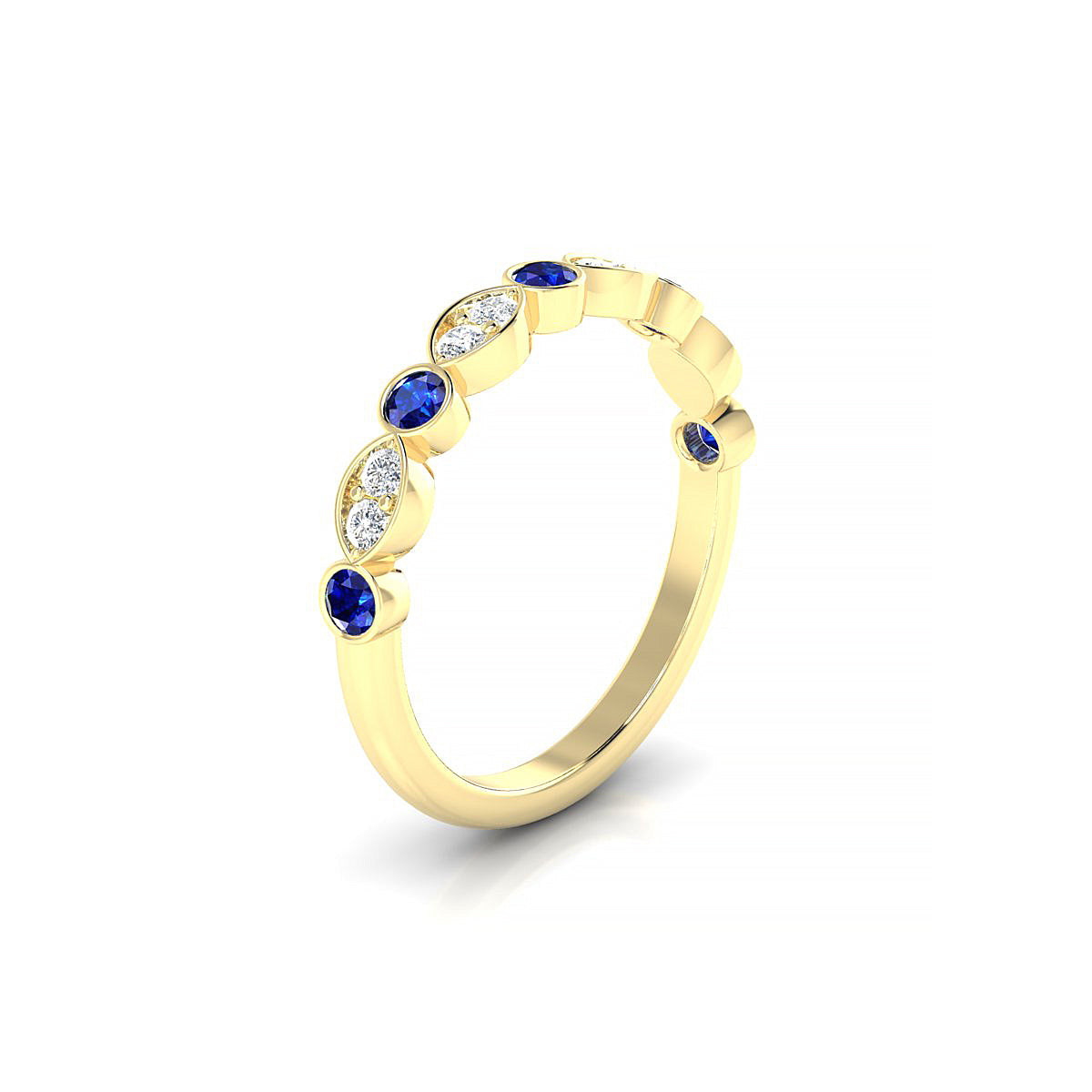 Serenity | 18k Yellow Gold 2.5 mm Round Sapphire Ring