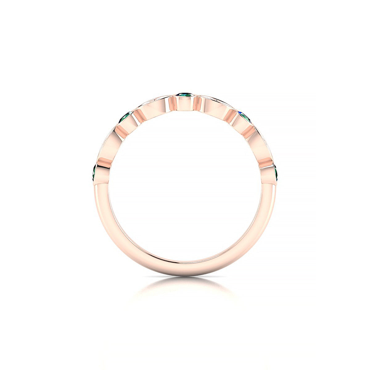 Serenity | 18k Rose Gold 2.5 mm Round Emerald Ring