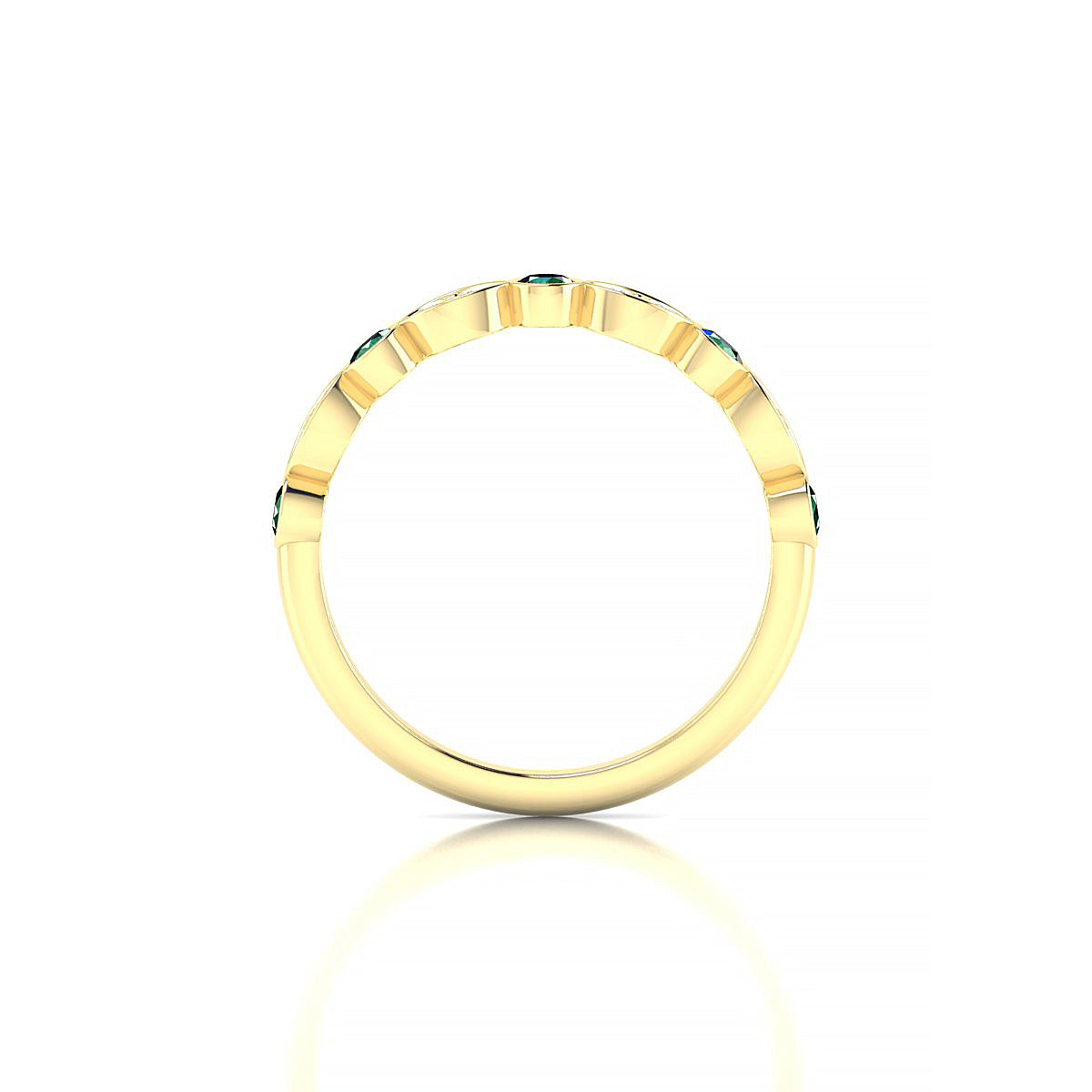 Serenity | 18k Yellow Gold 2.5 mm Round Emerald Ring