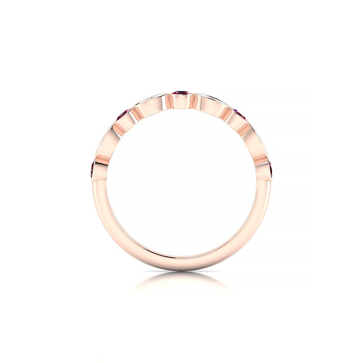 Serenity | 18k Rose Gold 2.5 mm Round Ruby Ring