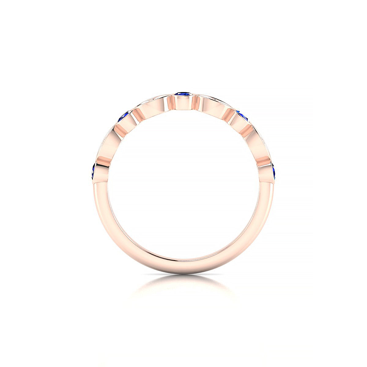 Serenity | 18k Rose Gold 2.5 mm Round Sapphire Ring