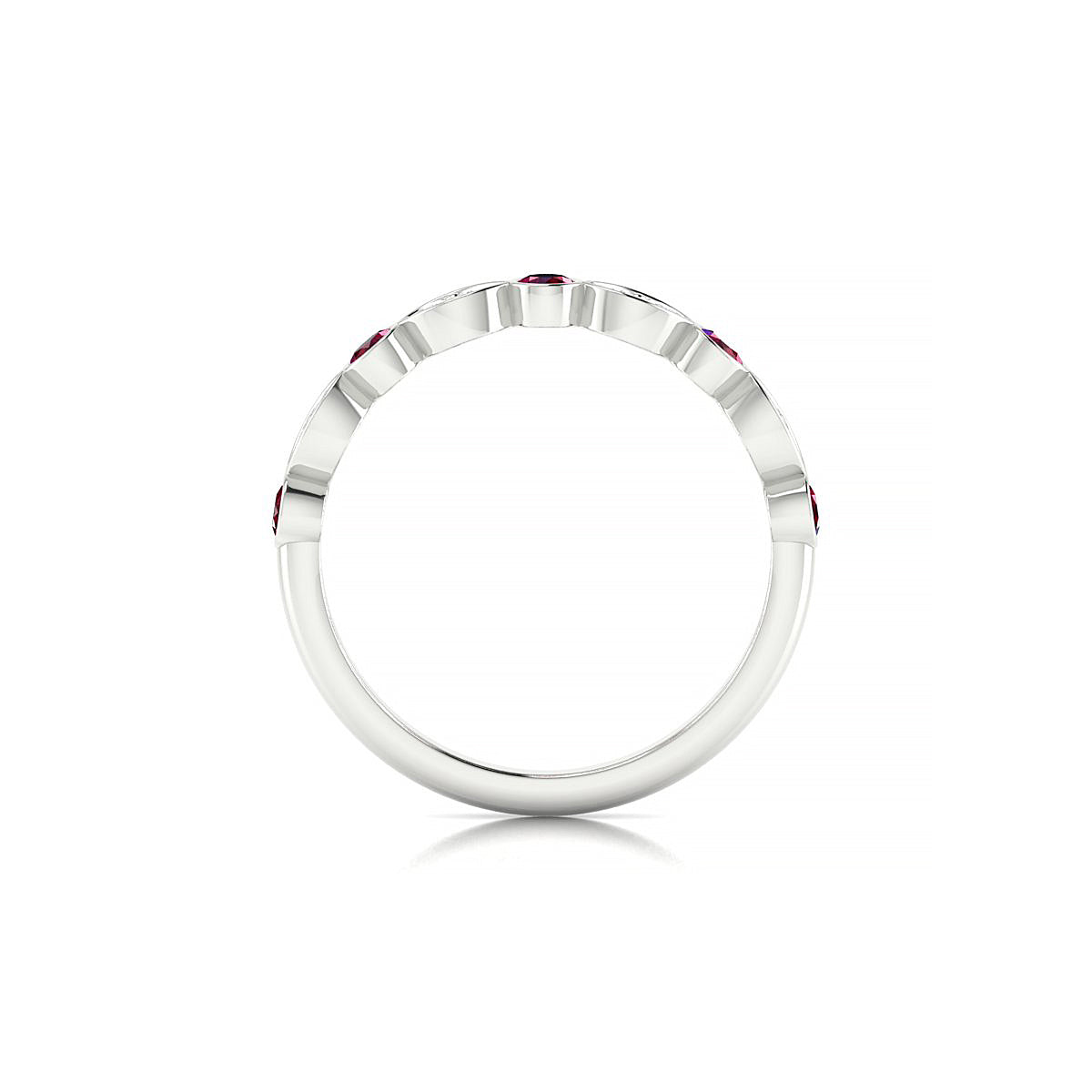 Serenity | 18k White Gold 2.5 mm Round Ruby Ring