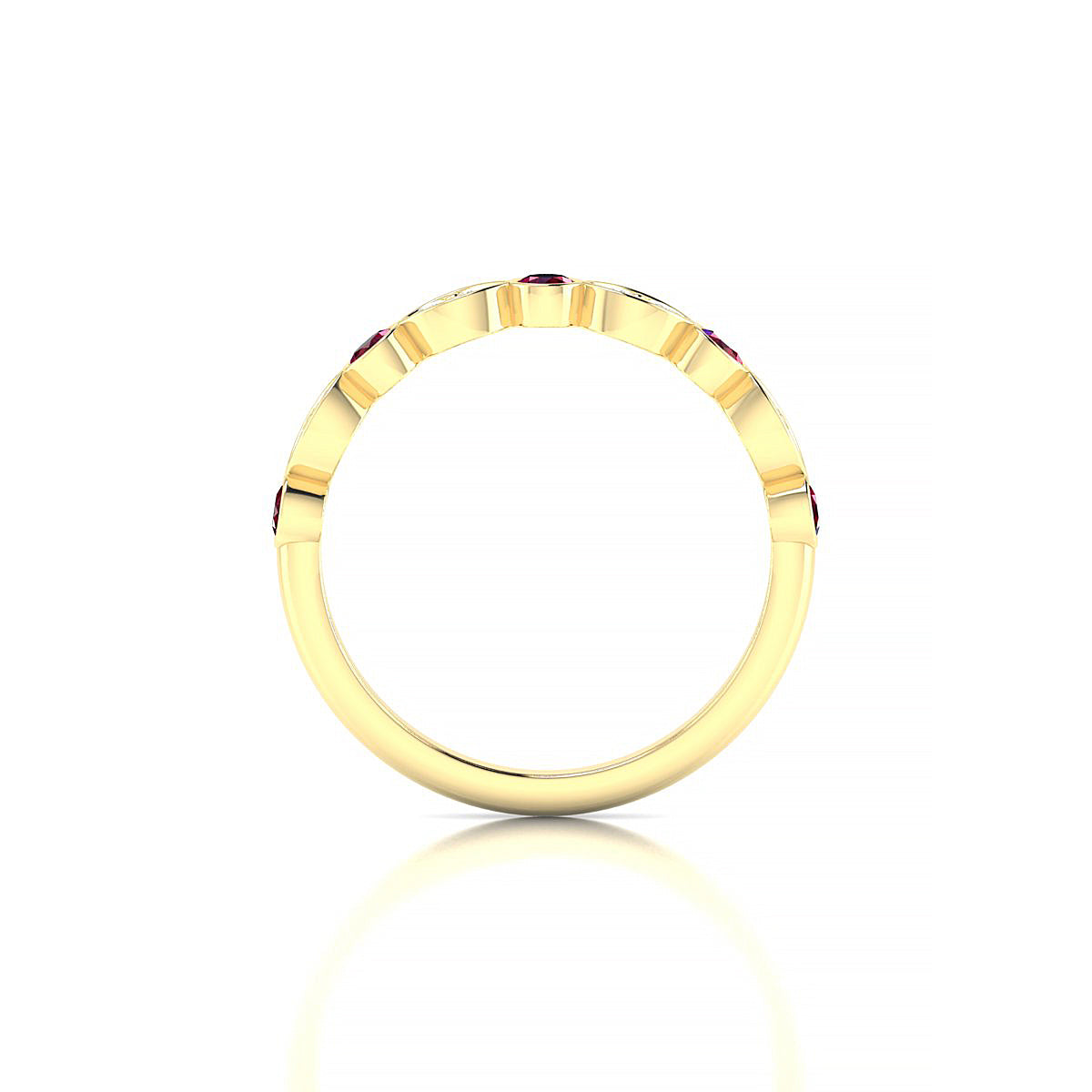 Serenity | 18k Yellow Gold 2.5 mm Round Ruby Ring