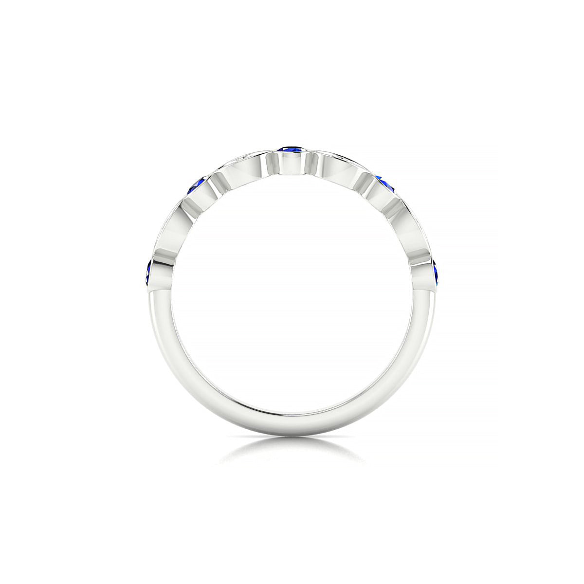 Serenity | 18k White Gold 2.5 mm Round Sapphire Ring