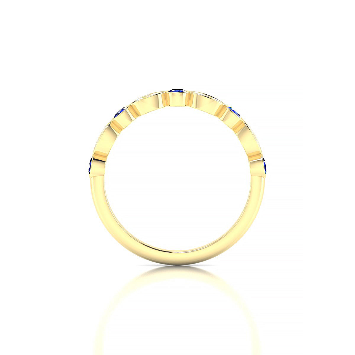 Serenity | 18k Yellow Gold 2.5 mm Round Sapphire Ring