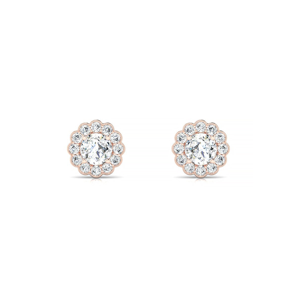 Solace | 18k Rose Gold 4.2 mm Round Diamond Earrings