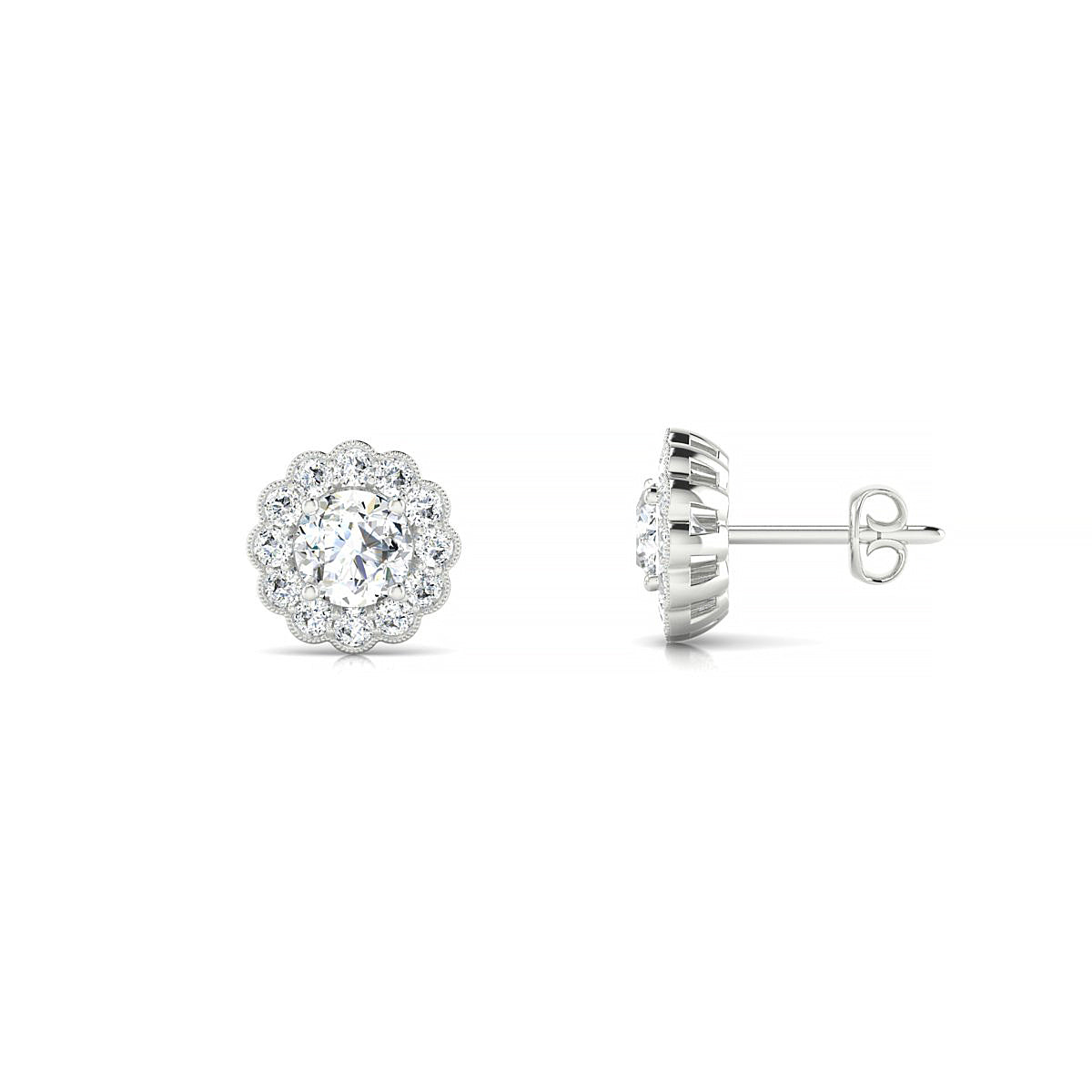 Solace | 18k White Gold 4.2 mm Round Diamond Earrings