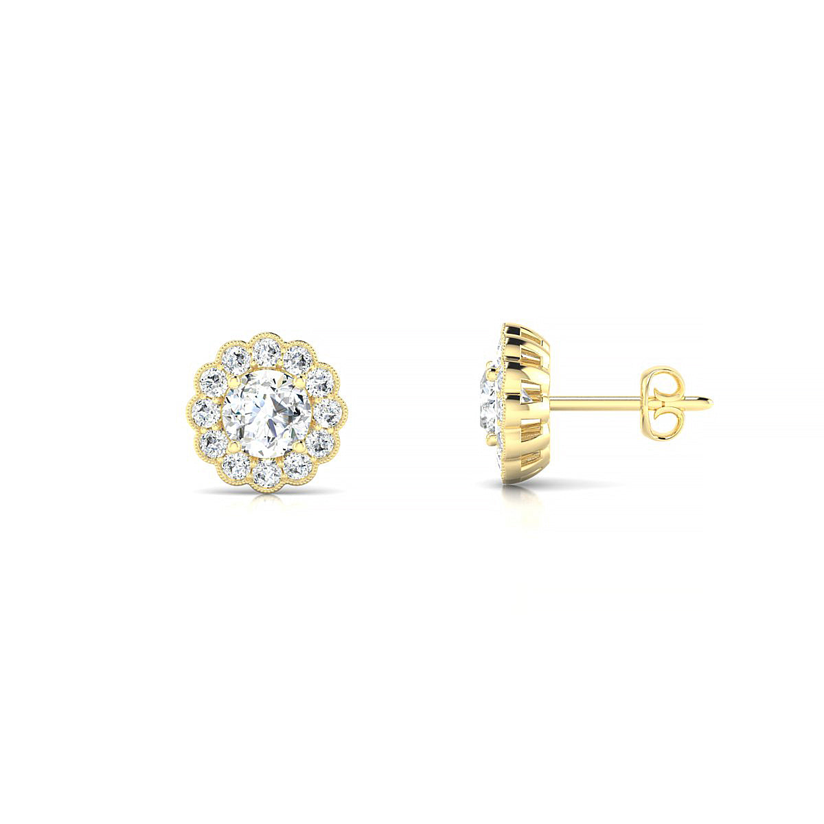 Solace | 18k Yellow Gold 4.2 mm Round Diamond Earrings
