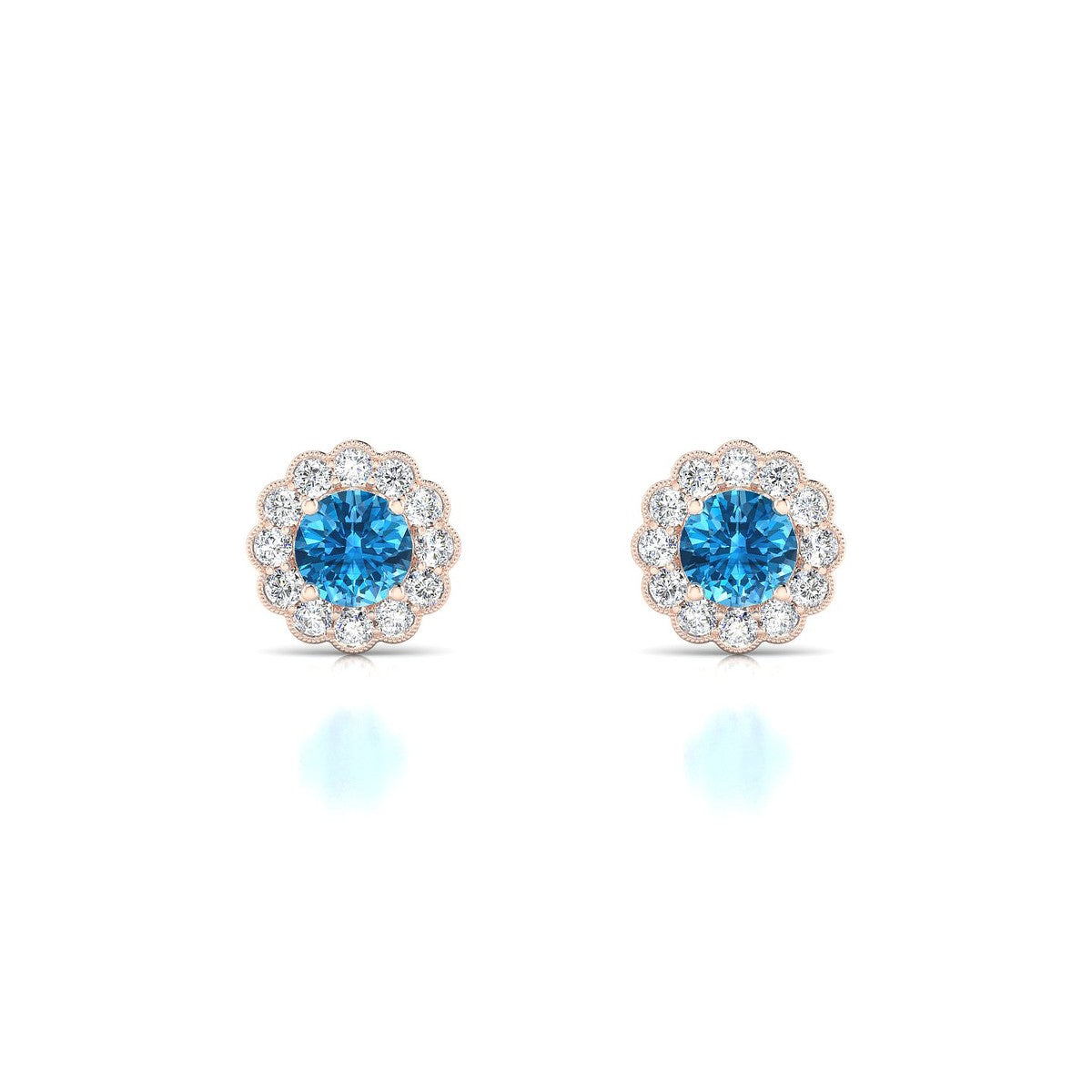 Solace | 18k Rose Gold 4.5 mm Round Topaz Earrings