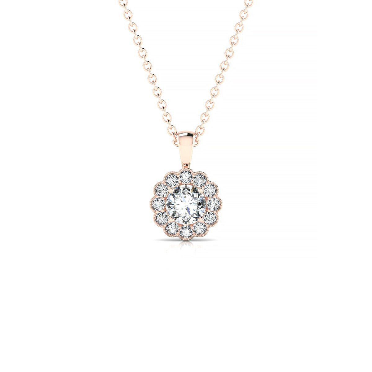 Solace | 18k Rose Gold 4.2 mm Round Diamond Pendant