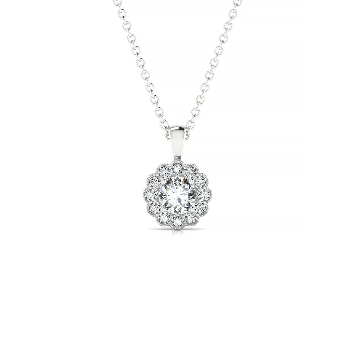 Solace | 18k White Gold 4.2 mm Round Diamond Pendant