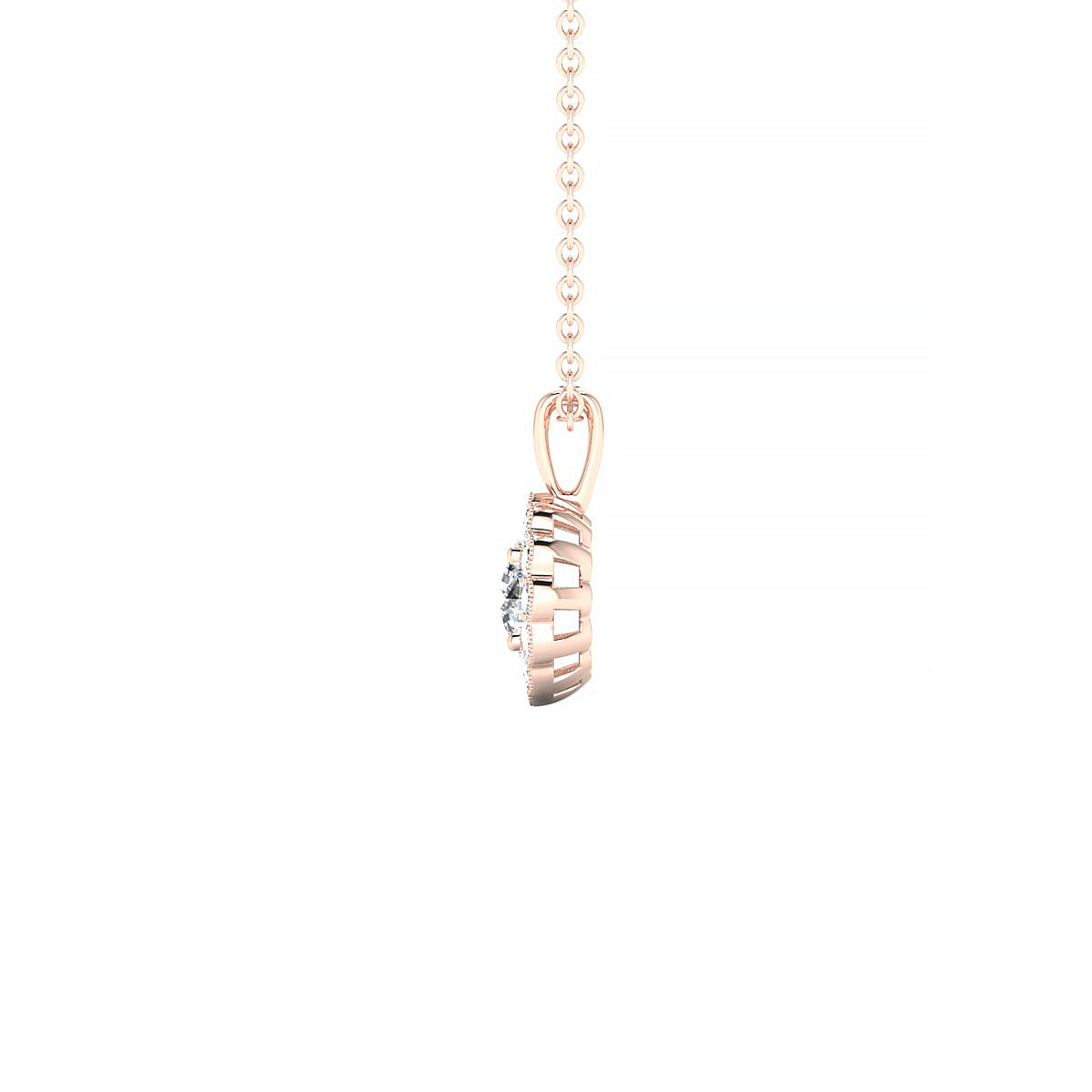 Solace | 18k Rose Gold 4.2 mm Round Diamond Pendant