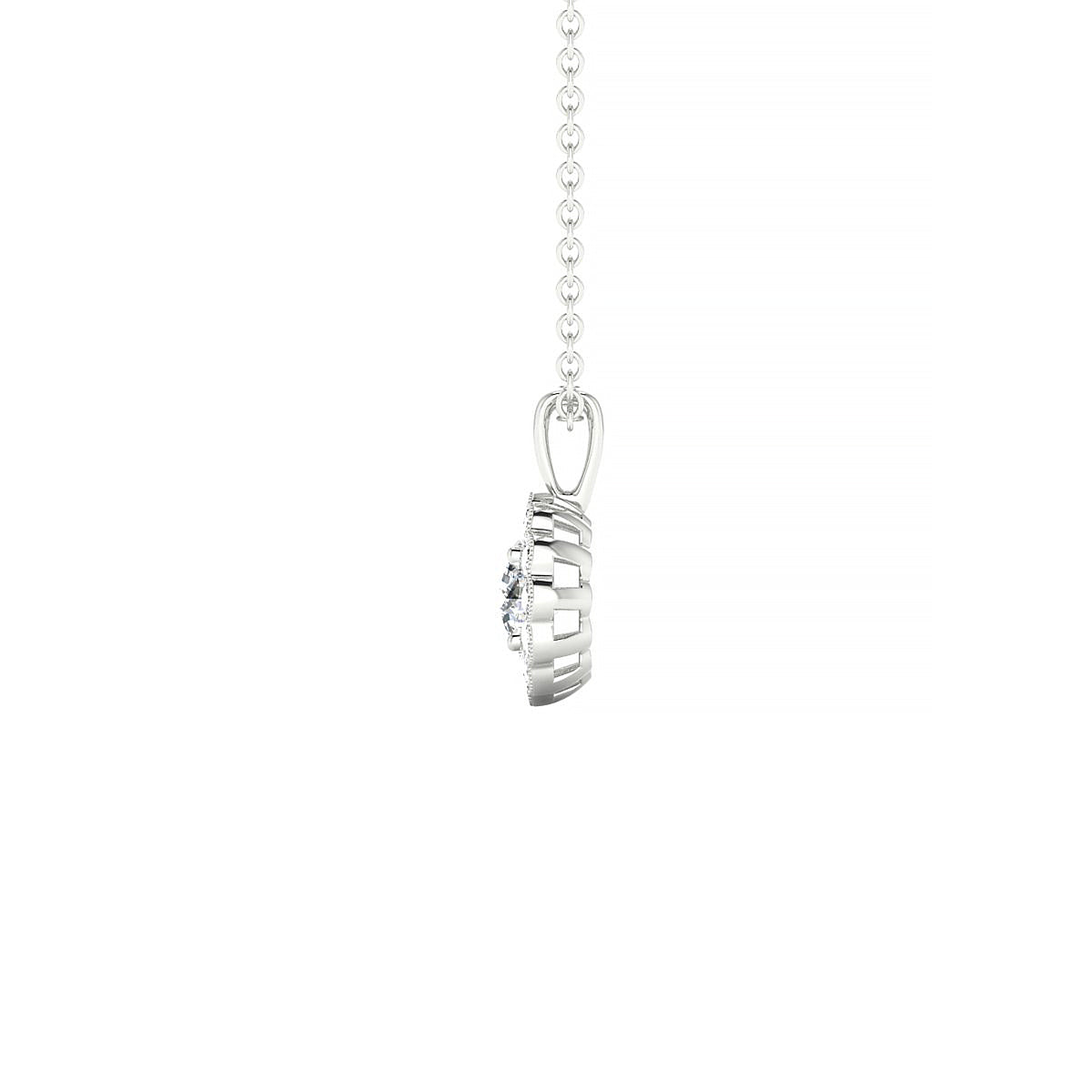 Solace | 18k White Gold 4.2 mm Round Diamond Pendant