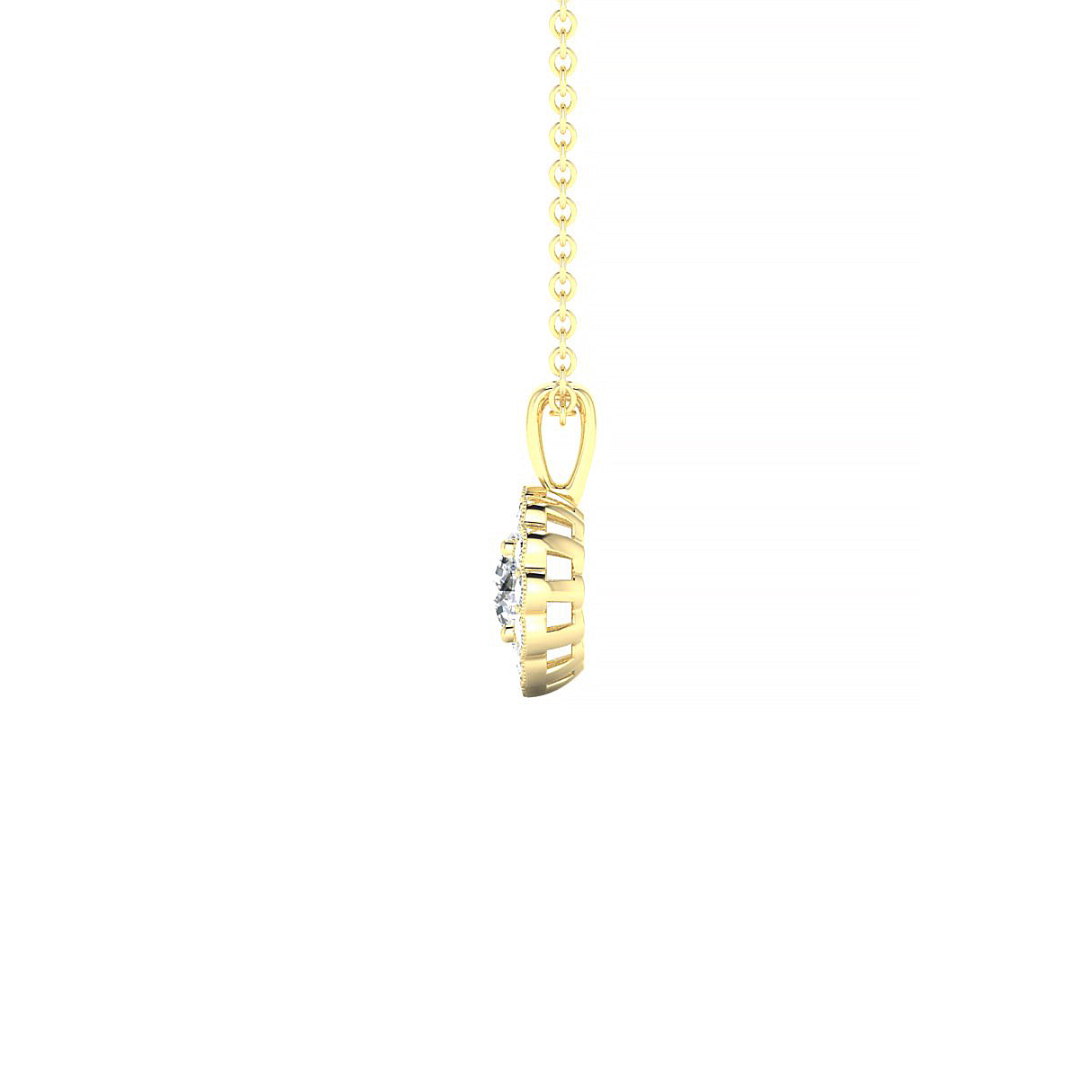Solace | 18k Yellow Gold 4.2 mm Round Diamond Pendant