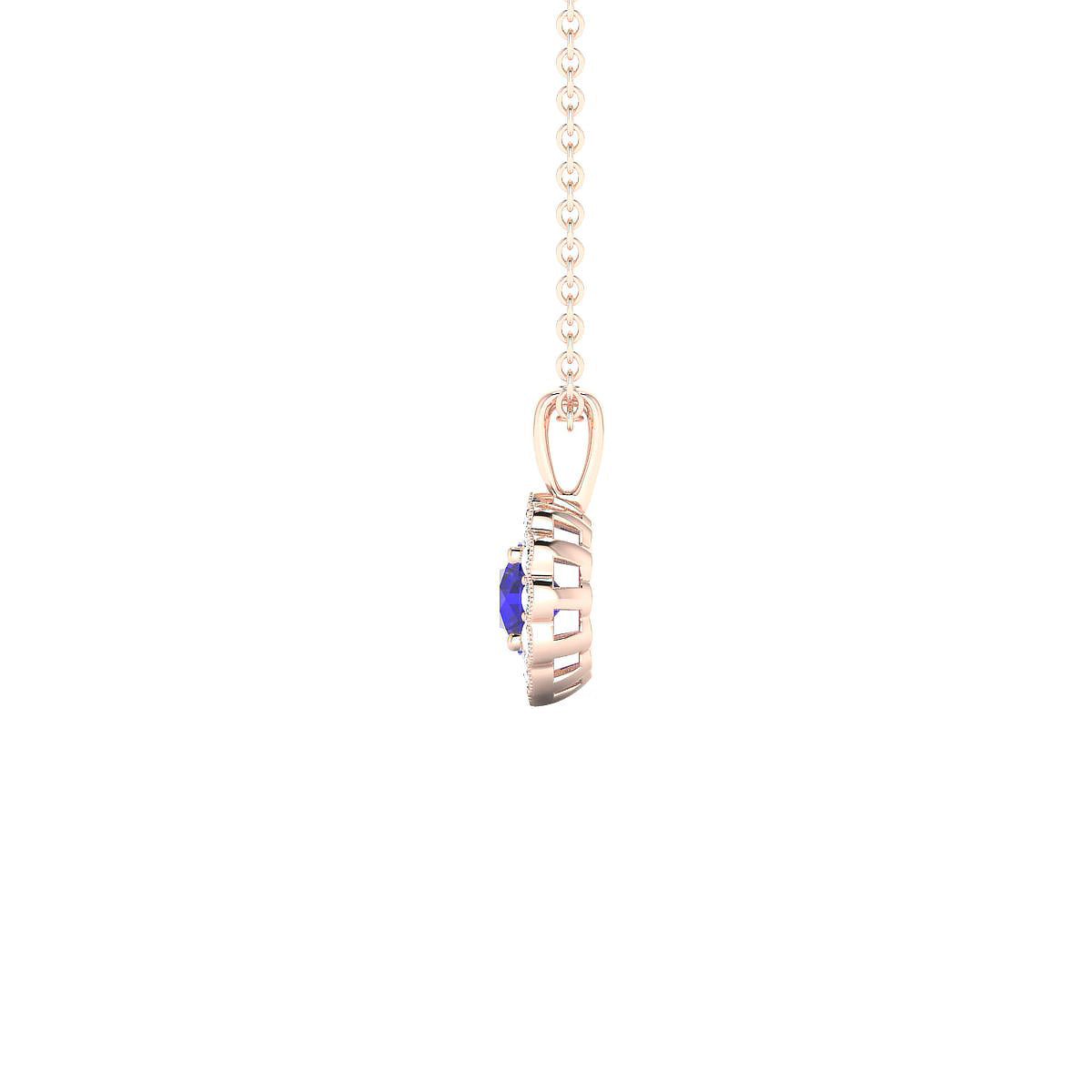 Solace | 18k Rose Gold 4.5 mm Round Tanzanite Pendant