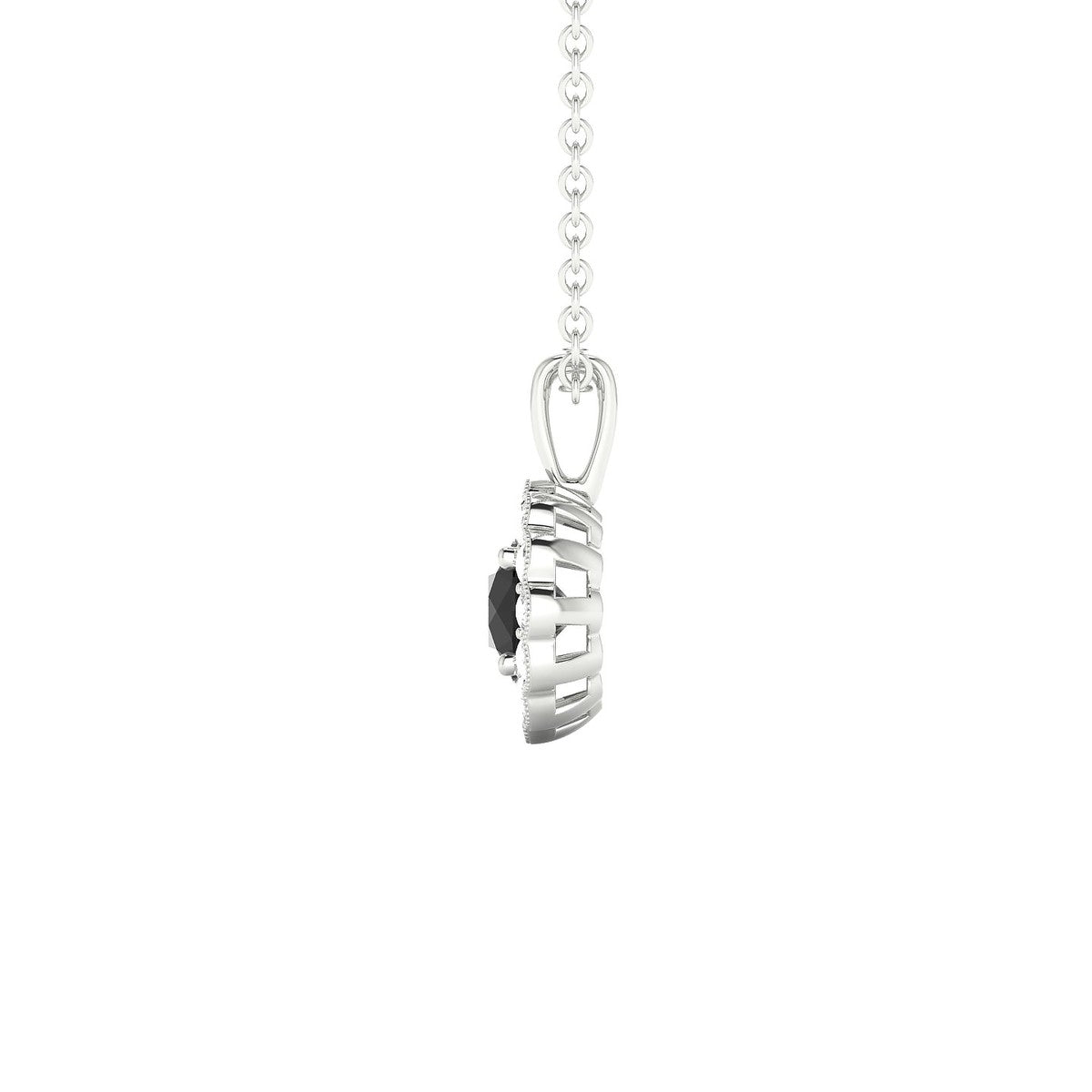 Solace | 18k White Gold 4.5 mm Round Black Diamond Pendant