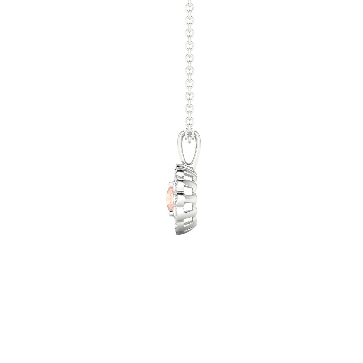Solace | 18k White Gold 4.5 mm Round Morganite Pendant