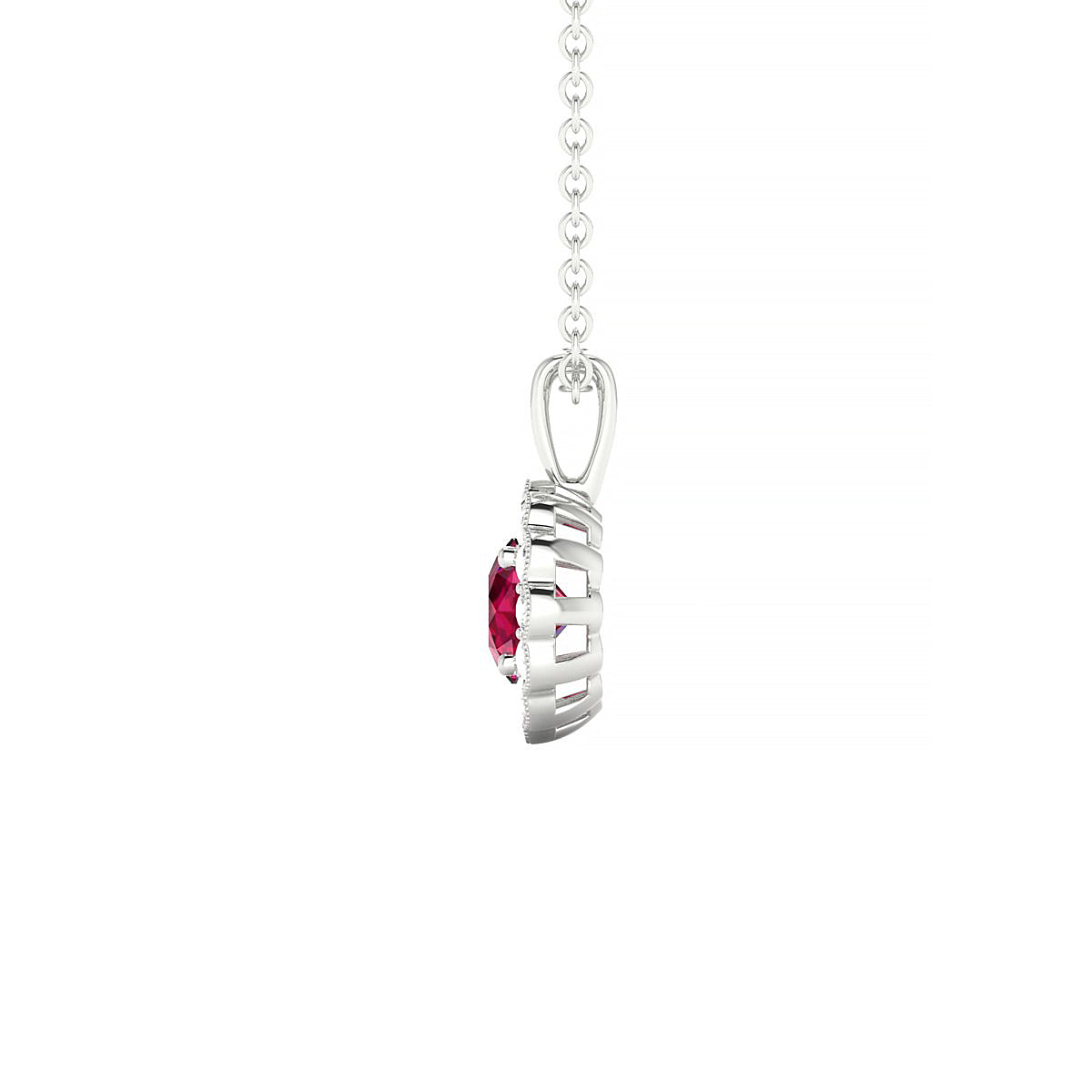 Solace | 18k White Gold 4.5 mm Round Ruby Pendant