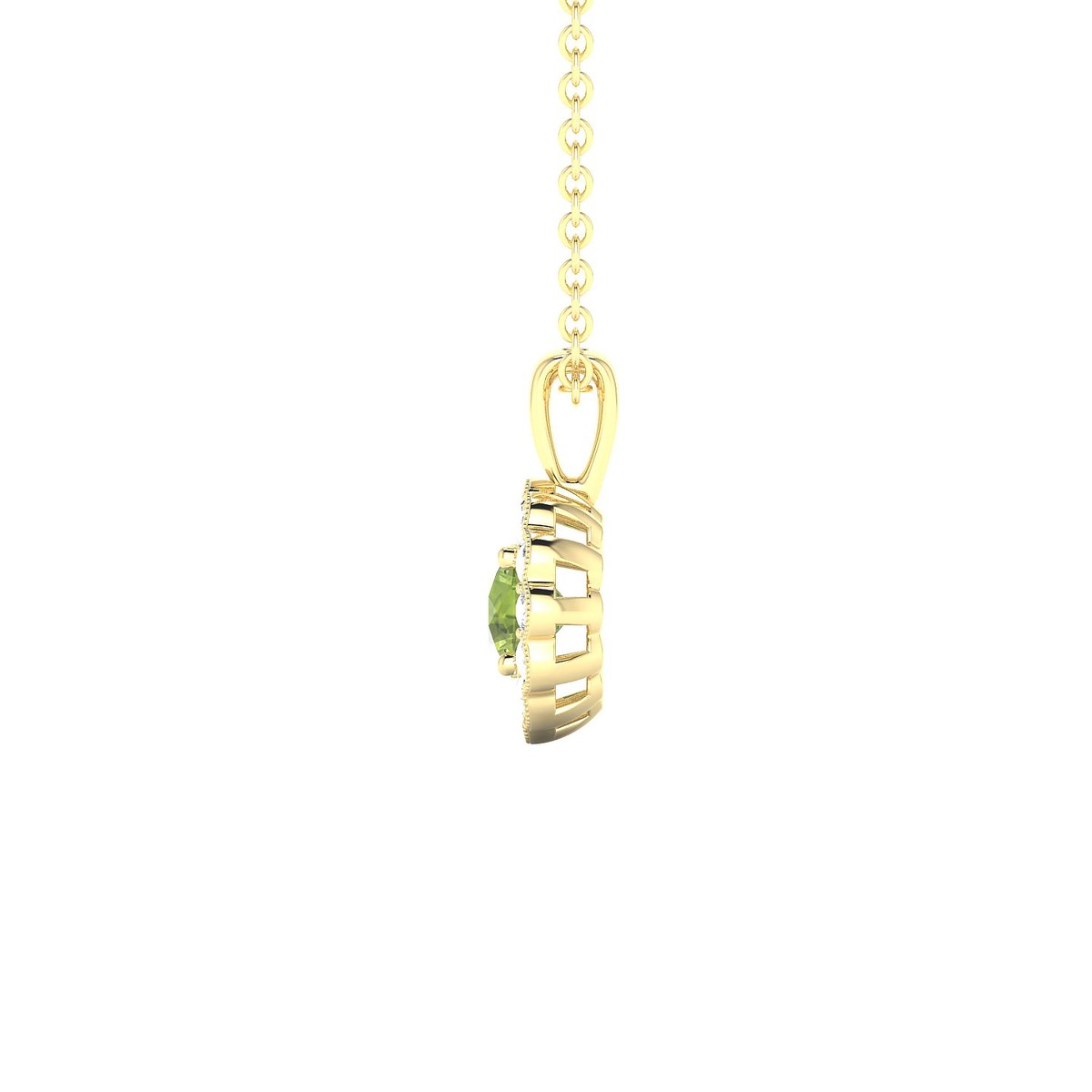 Solace | 18k Yellow Gold 4.5 mm Round Peridot Pendant
