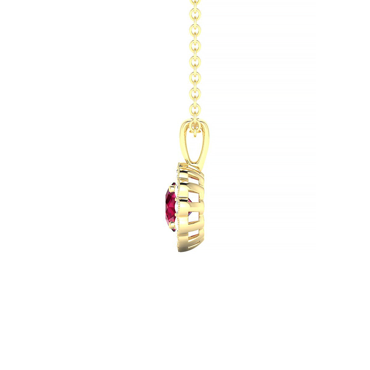 Solace | 18k Yellow Gold 4.5 mm Round Ruby Pendant