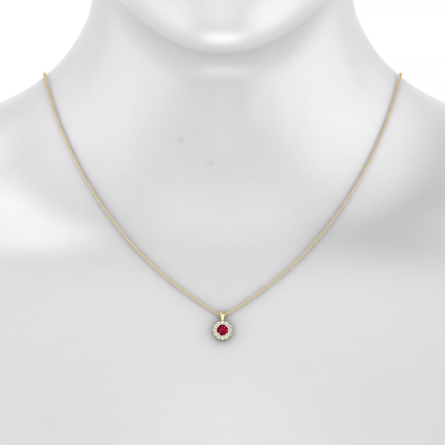 Solace | 18k Yellow Gold 4.5 mm Round Ruby Pendant