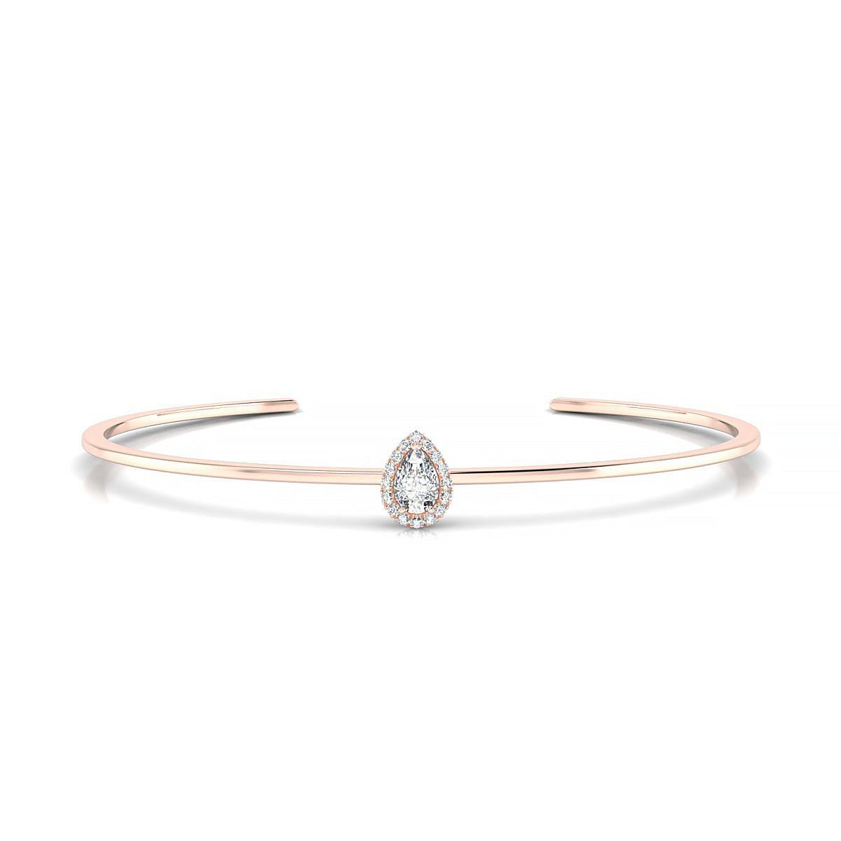 Solar | 18k Rose Gold 6 x 4 mm Pear Diamond Bangle
