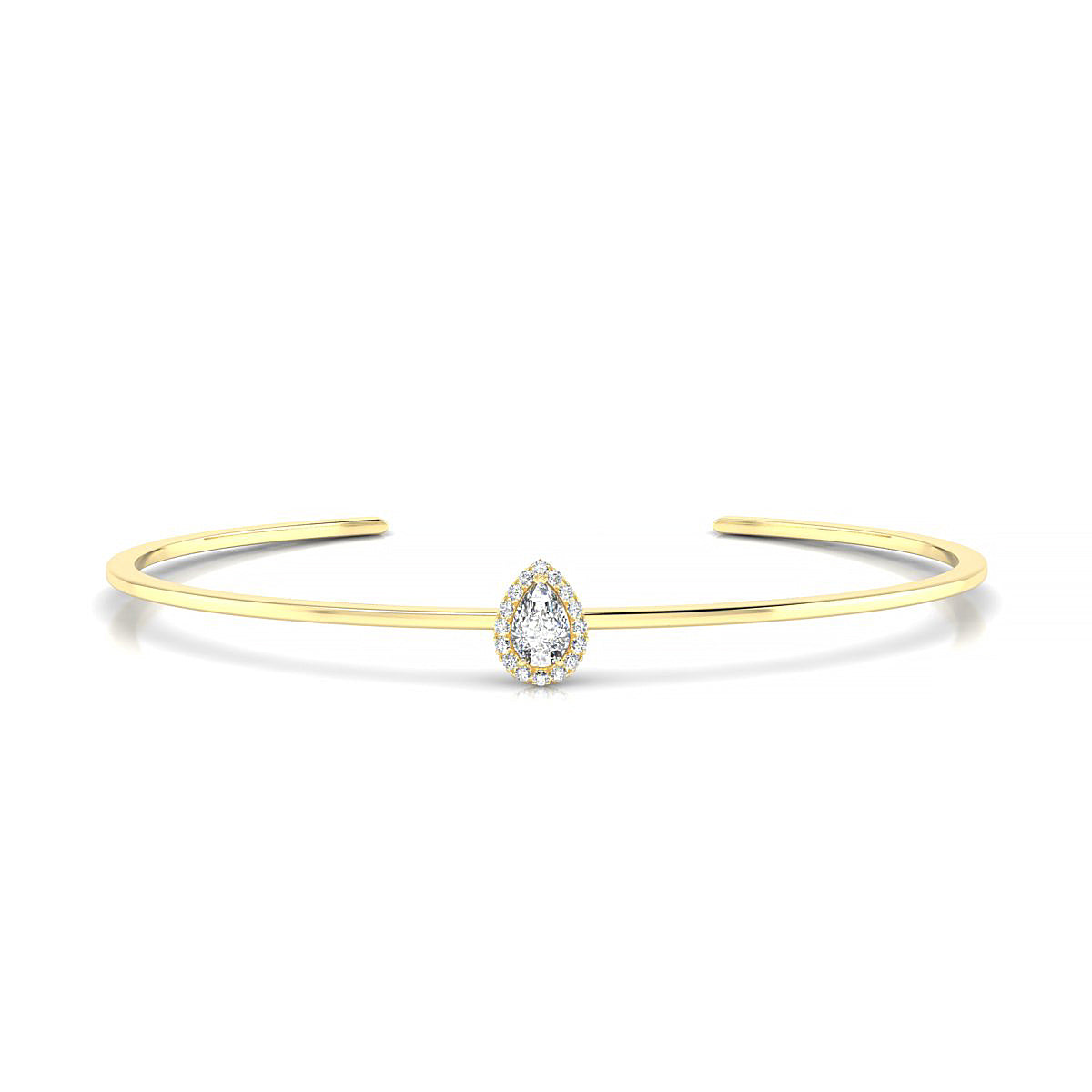 Solar | 18k Yellow Gold 6 x 4 mm Pear Diamond Bangle