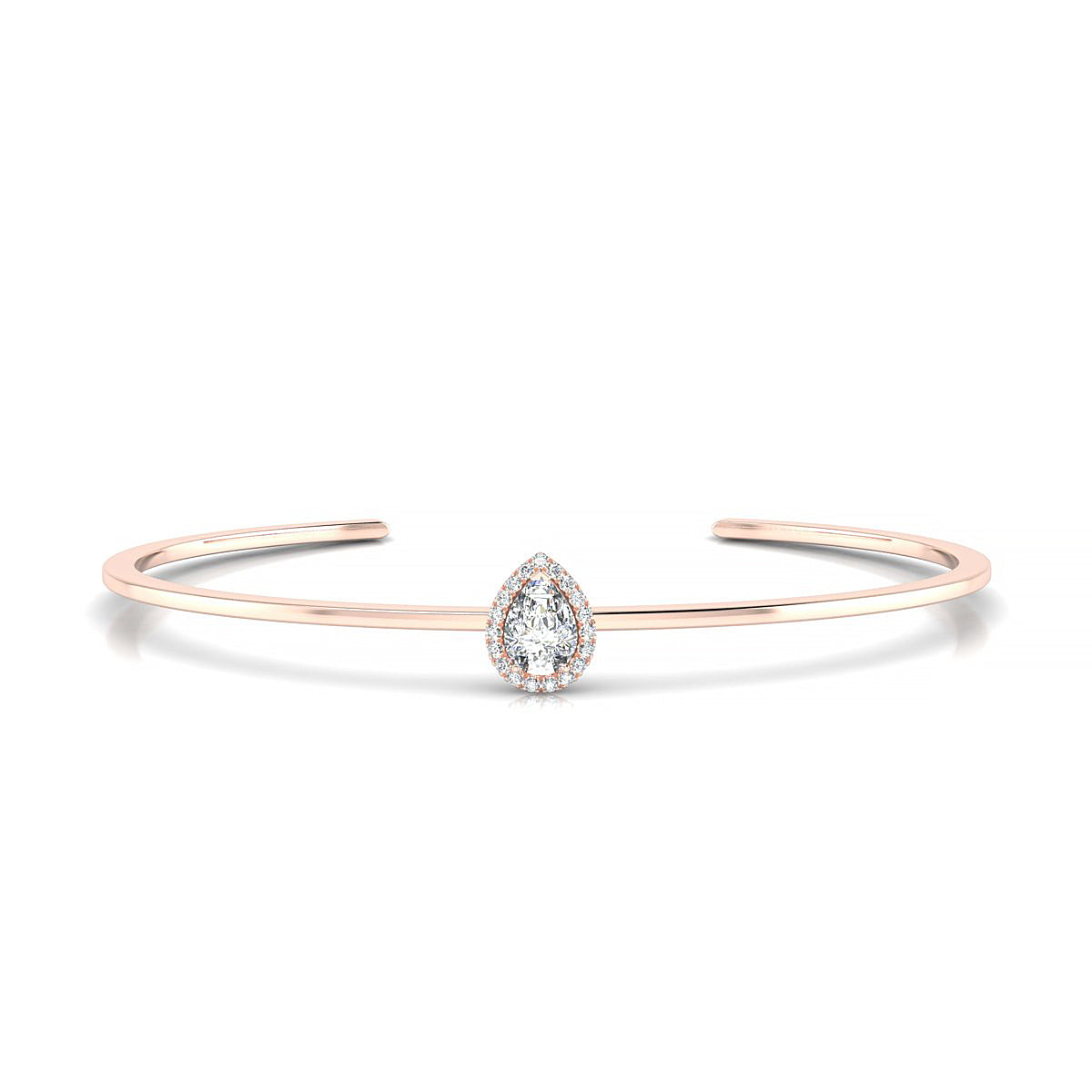 Solar | 18k Rose Gold 7 x 5 mm Pear Diamond Bangle