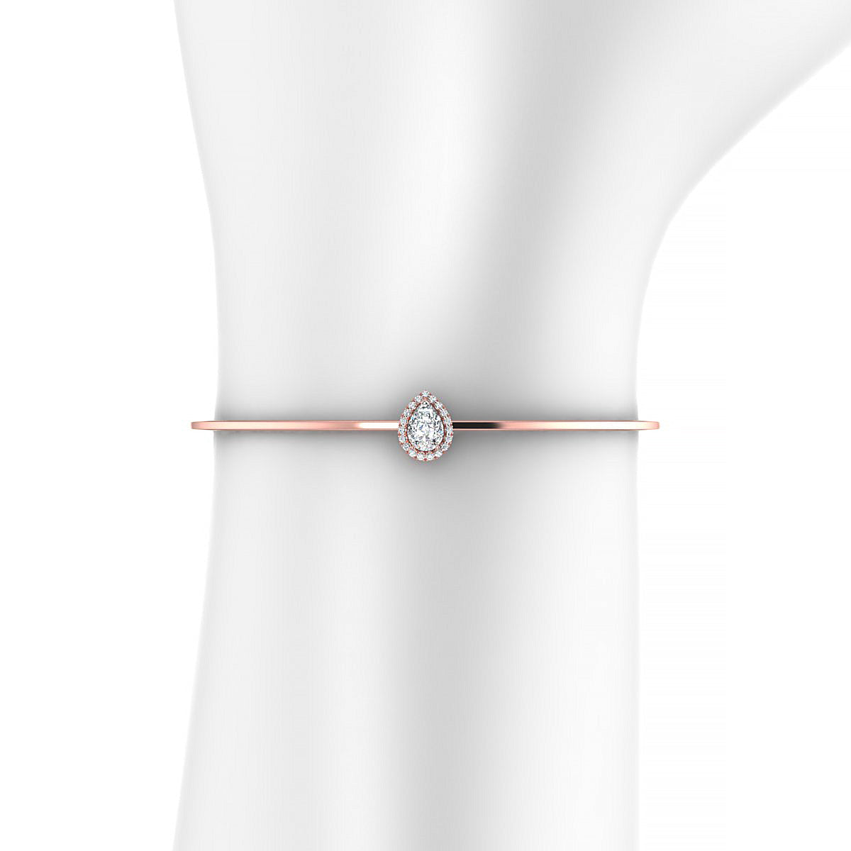 Solar | 18k Rose Gold 7 x 5 mm Pear Diamond Bangle