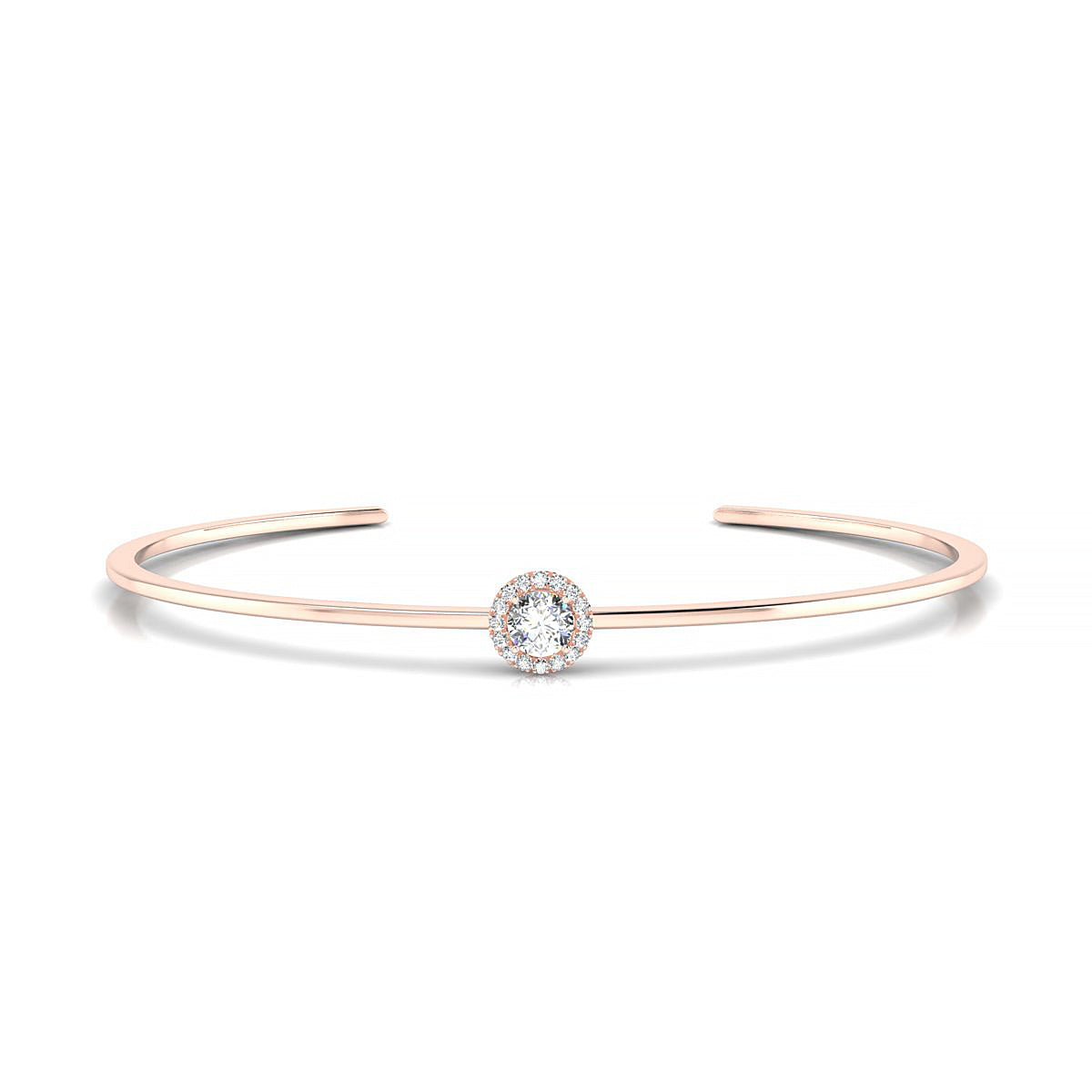 Solar | 18k Rose Gold 4.5 mm Round Diamond Bangle