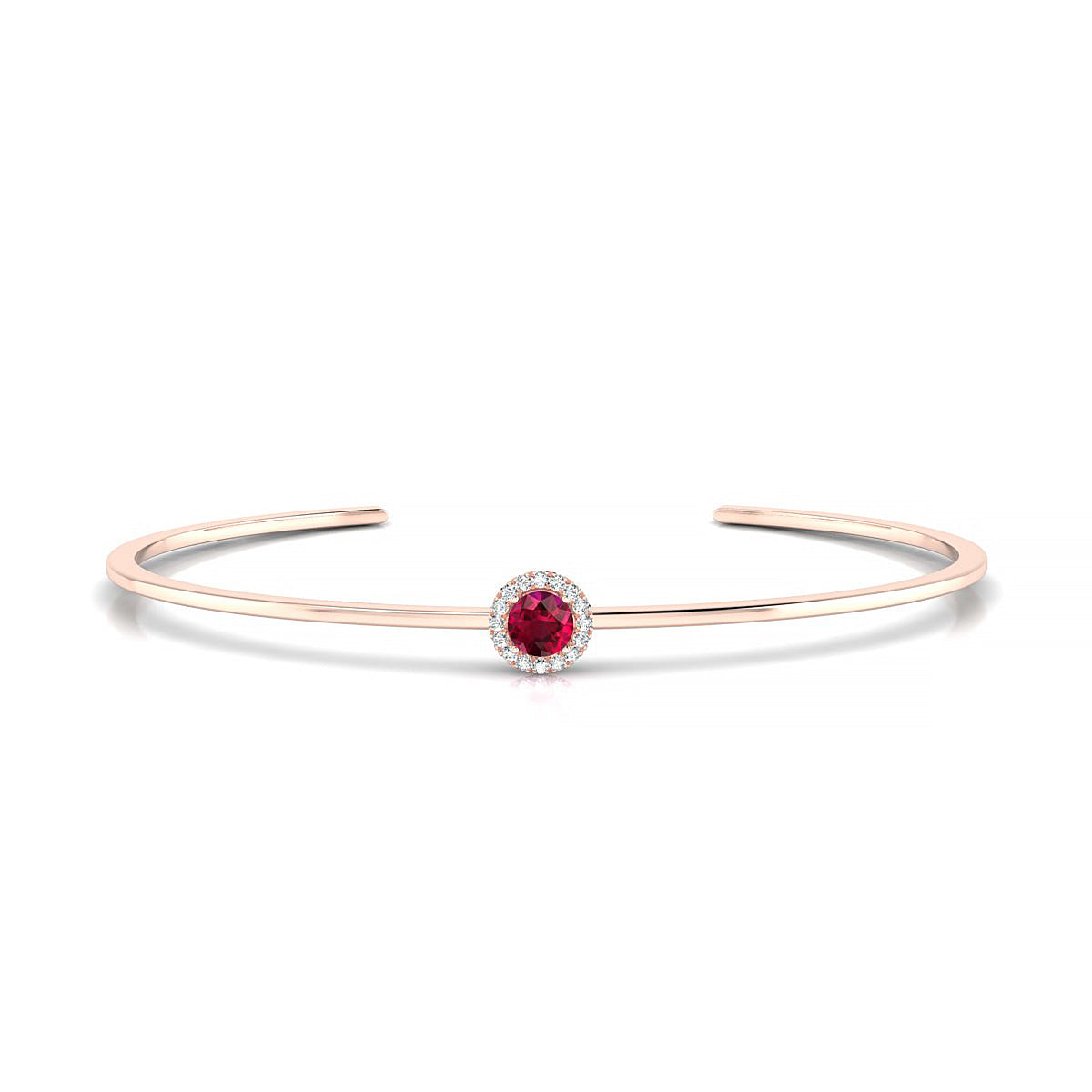 Solar | 18k Rose Gold 4.5 mm Round Ruby Bangle