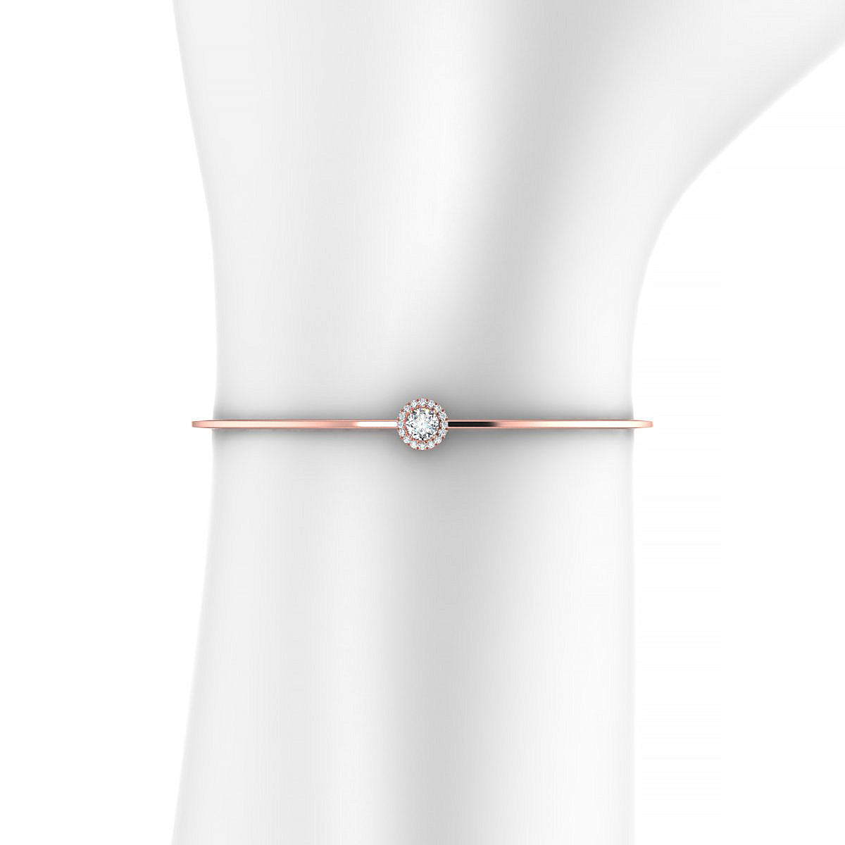 Solar | 18k Rose Gold 4.5 mm Round Diamond Bangle