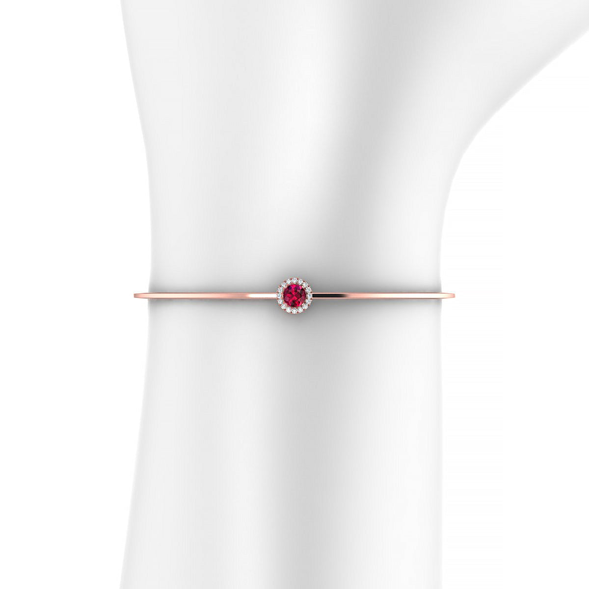 Solar | 18k Rose Gold 4.5 mm Round Ruby Bangle