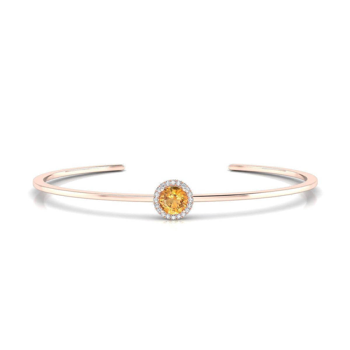 Solar | 18k Rose Gold 6 mm Round Citrine Bangle