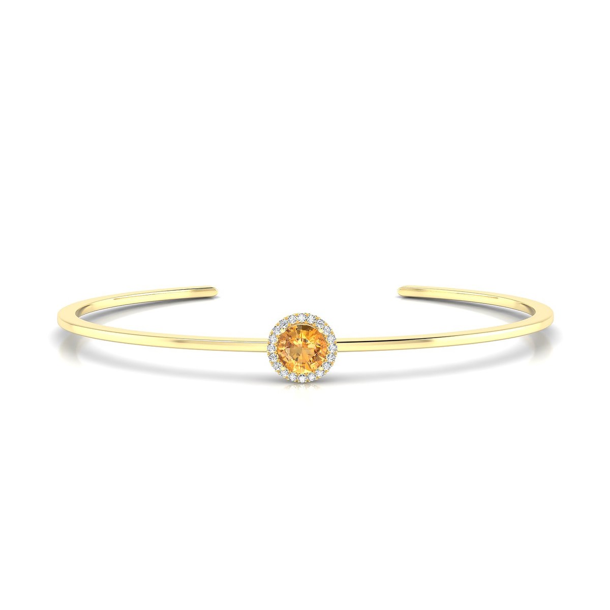 Solar | 18k Yellow Gold 6 mm Round Citrine Bangle