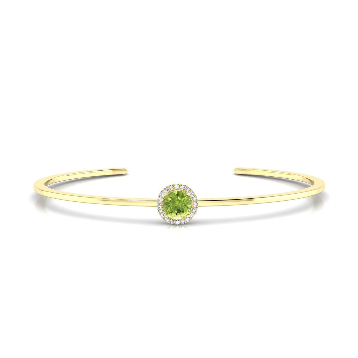 Solar | 18k Yellow Gold 6 mm Round Peridot Bangle
