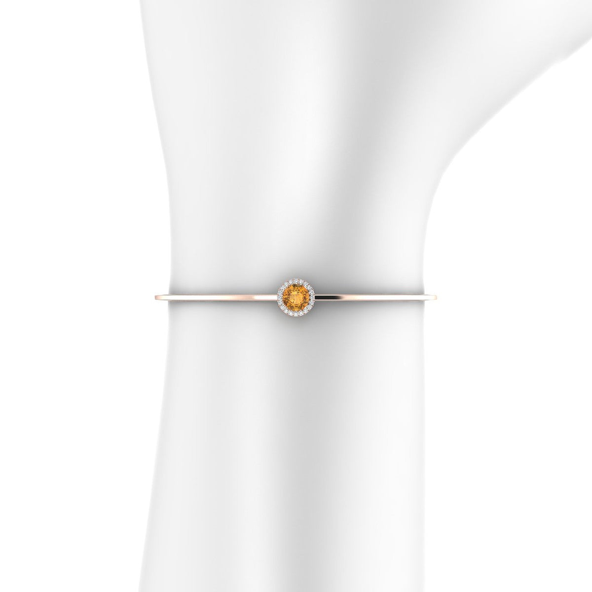 Solar | 18k Rose Gold 6 mm Round Citrine Bangle