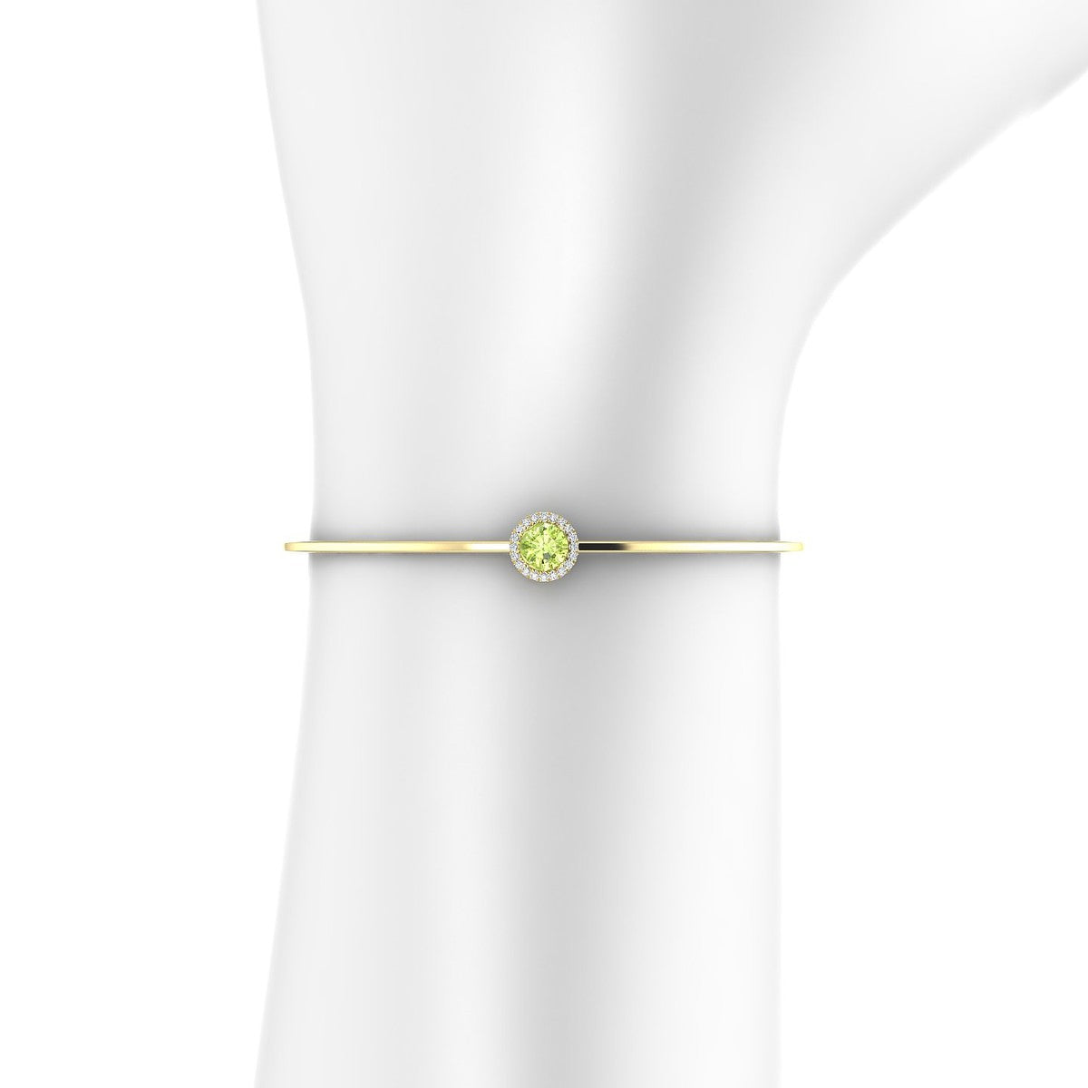 Solar | 18k Yellow Gold 6 mm Round Peridot Bangle