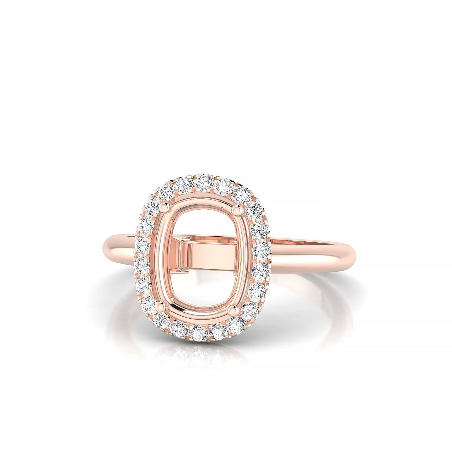 Solar Cushion 2-2.99 ct | 18k Rose Gold Halo Ring