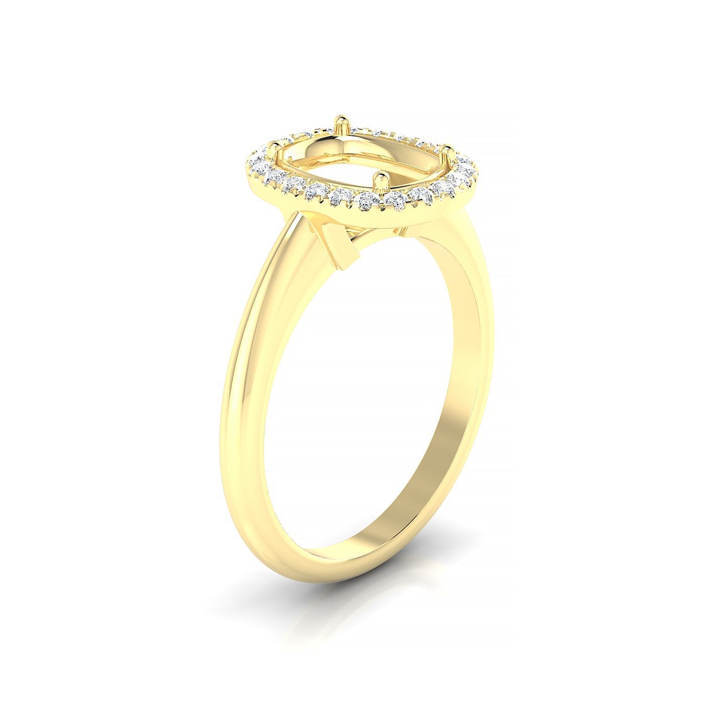 Solar Cushion 2-2.99 ct | 18k Yellow Gold Halo Ring