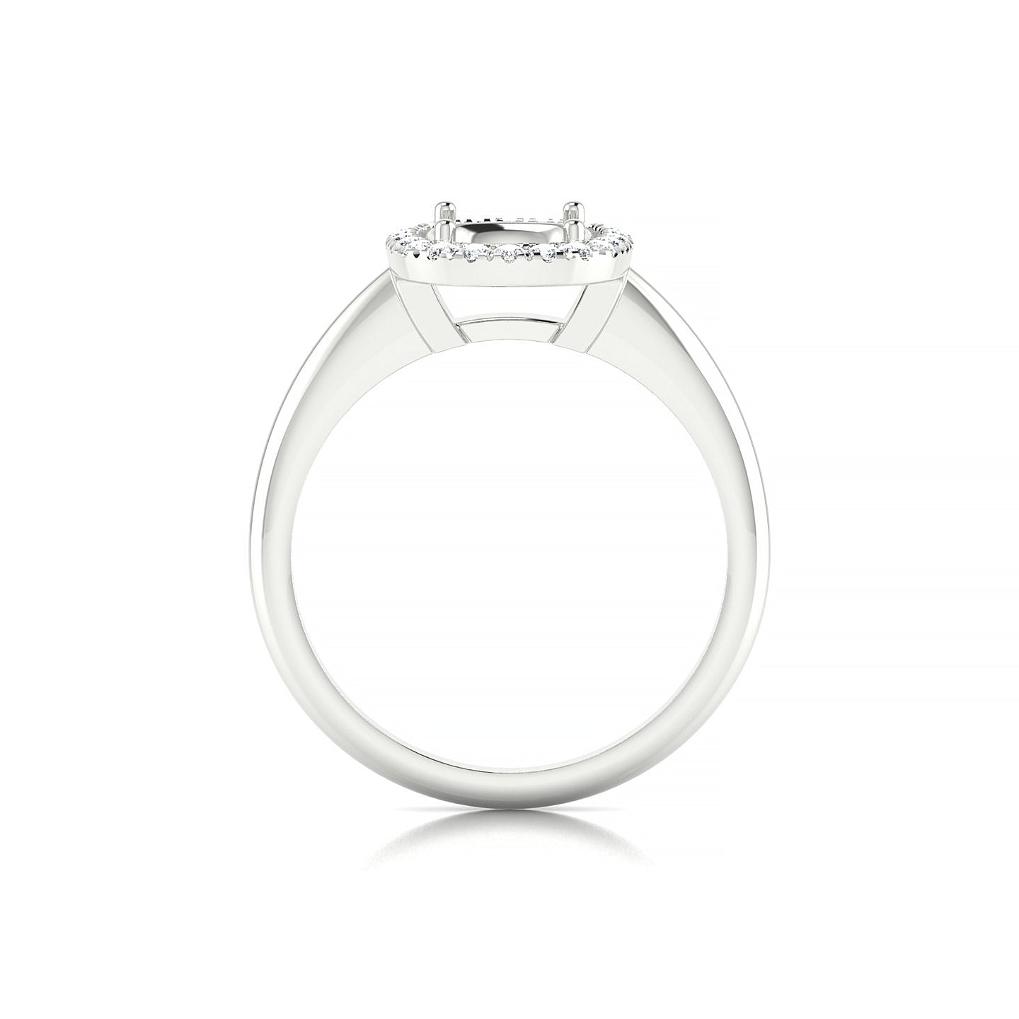 Solar Cushion 2-2.99 ct | 18k White Gold Halo Ring