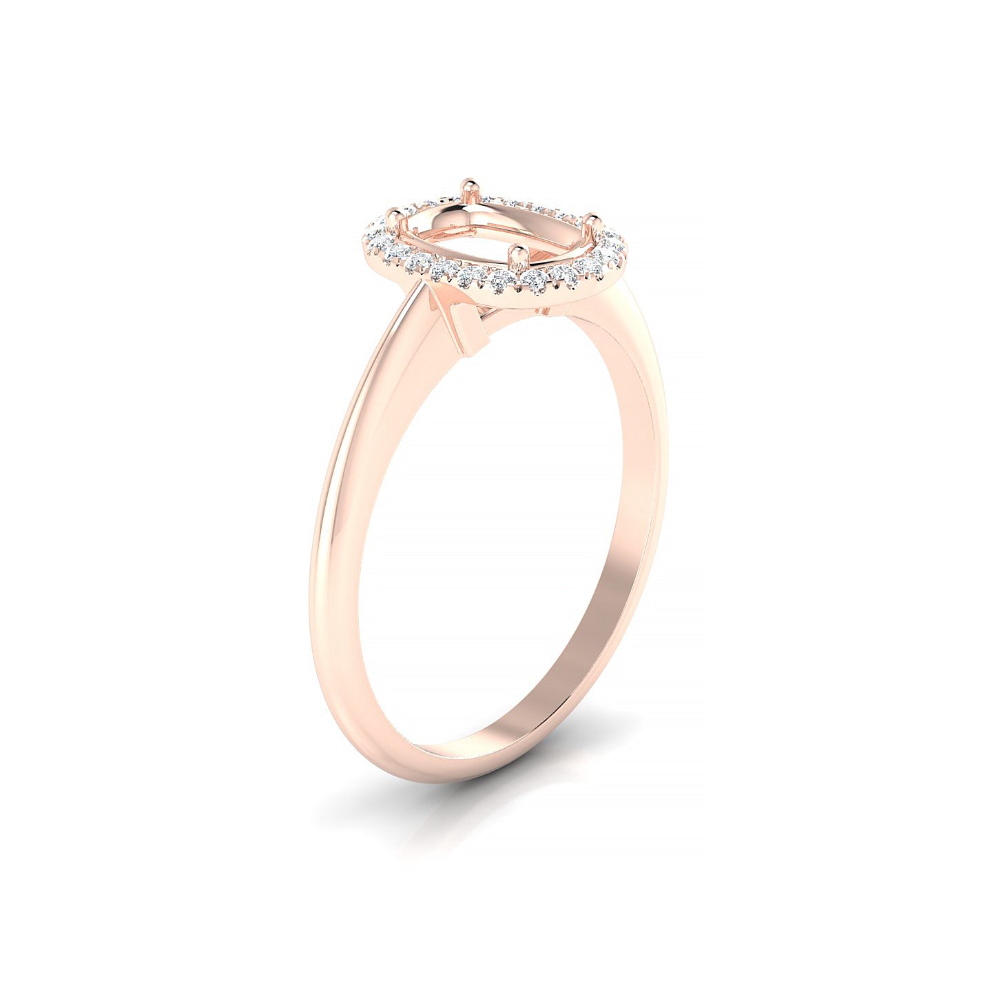Solar Cushion 1-1.99 ct | 18k Rose Gold Halo Ring