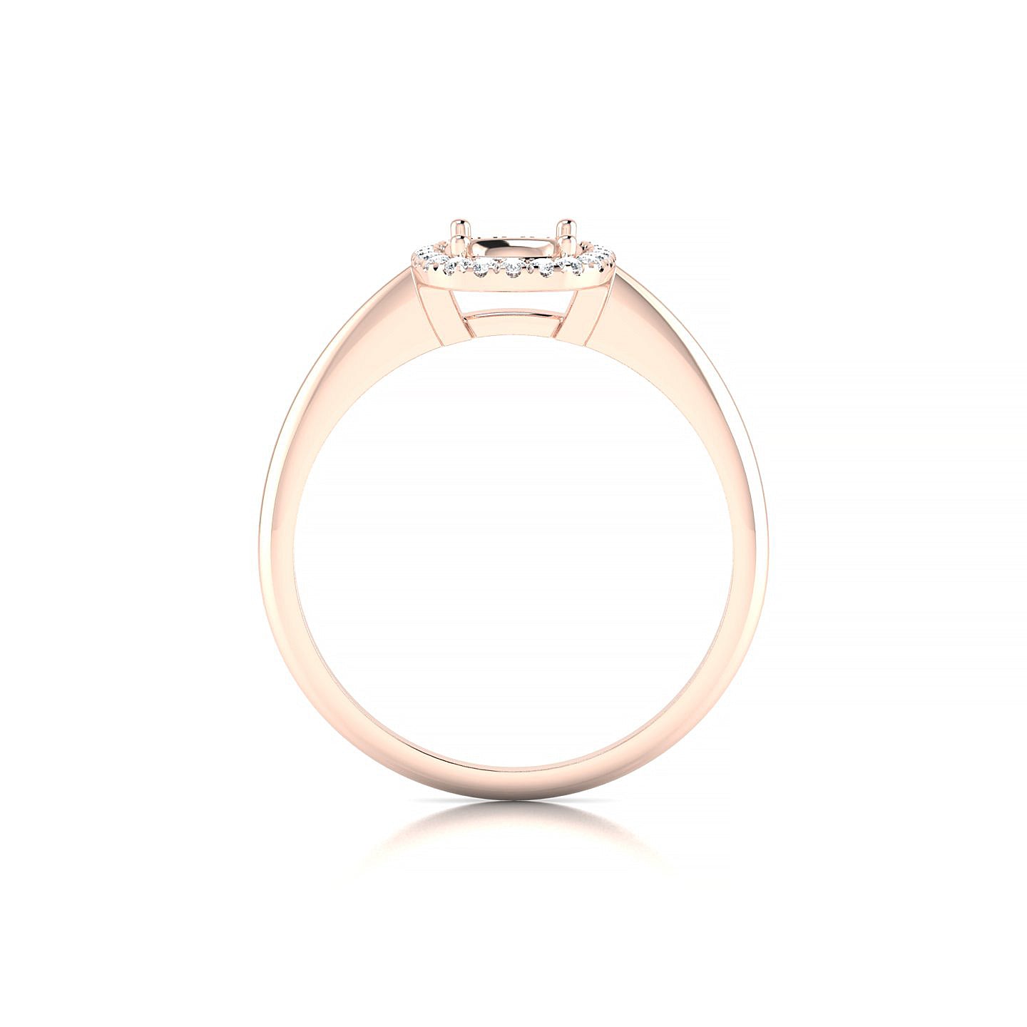 Solar Cushion 1-1.99 ct | 18k Rose Gold Halo Ring